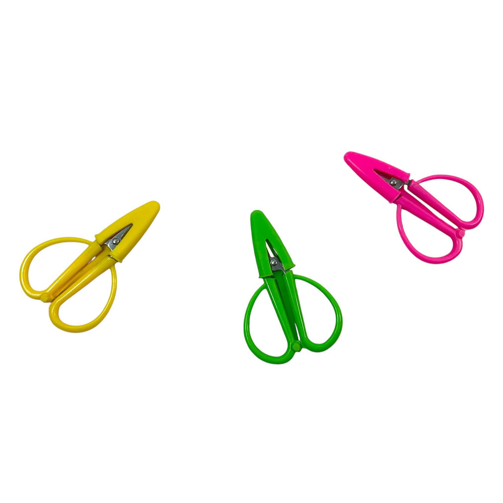 Perfect scissors for knitting and crochet, scissors with cover, attached sheath, tiny scissors for kit, air travel compliant