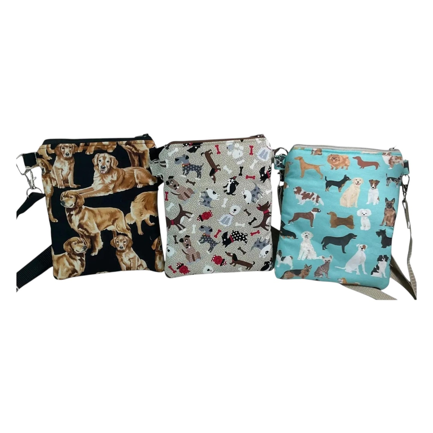 Slim phone shoulder bag with dog print
