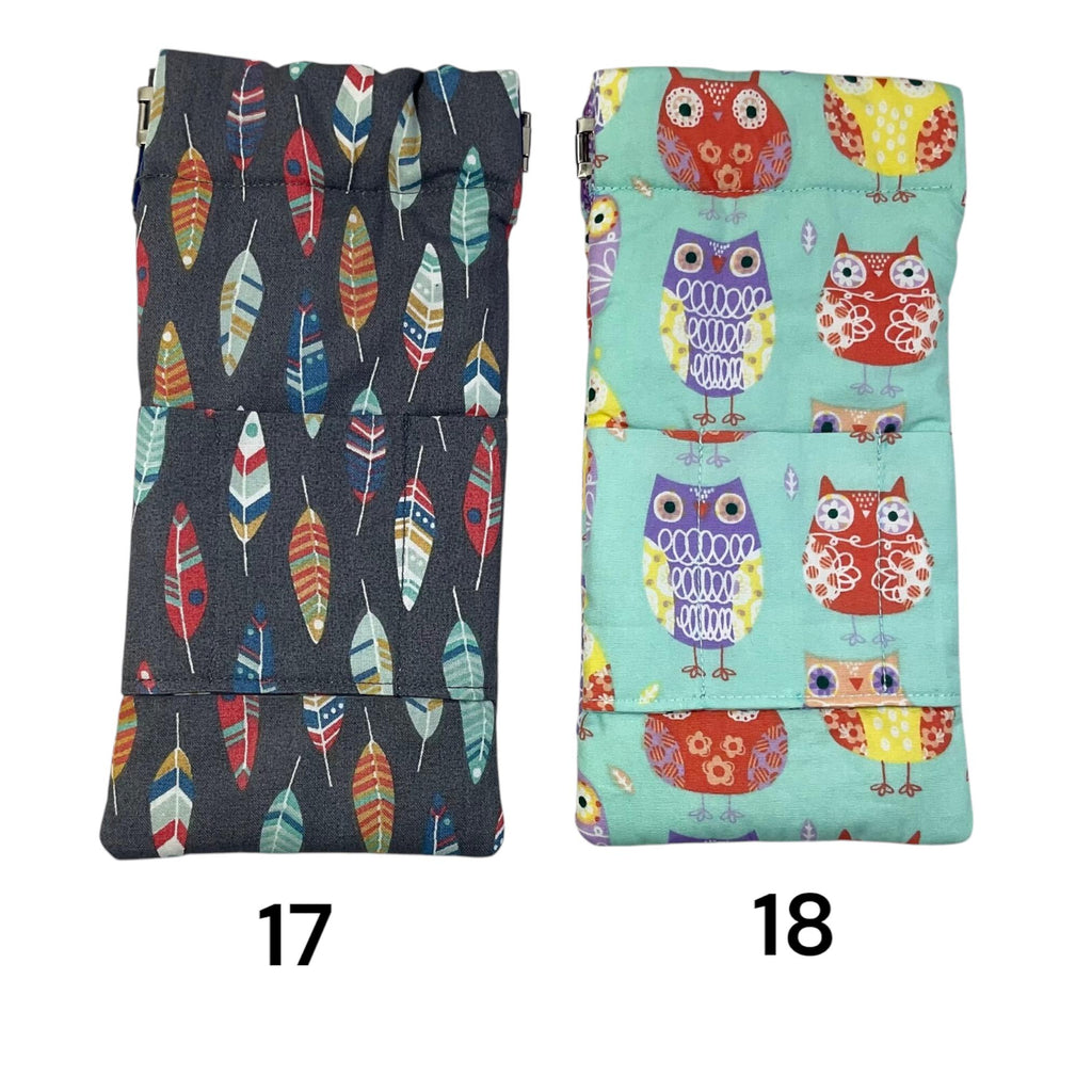 Snap shut glasses case, fabric spectacles pouch, sunglasses flex frame, ladies eyeglasses holder, women's gift, animal, children's