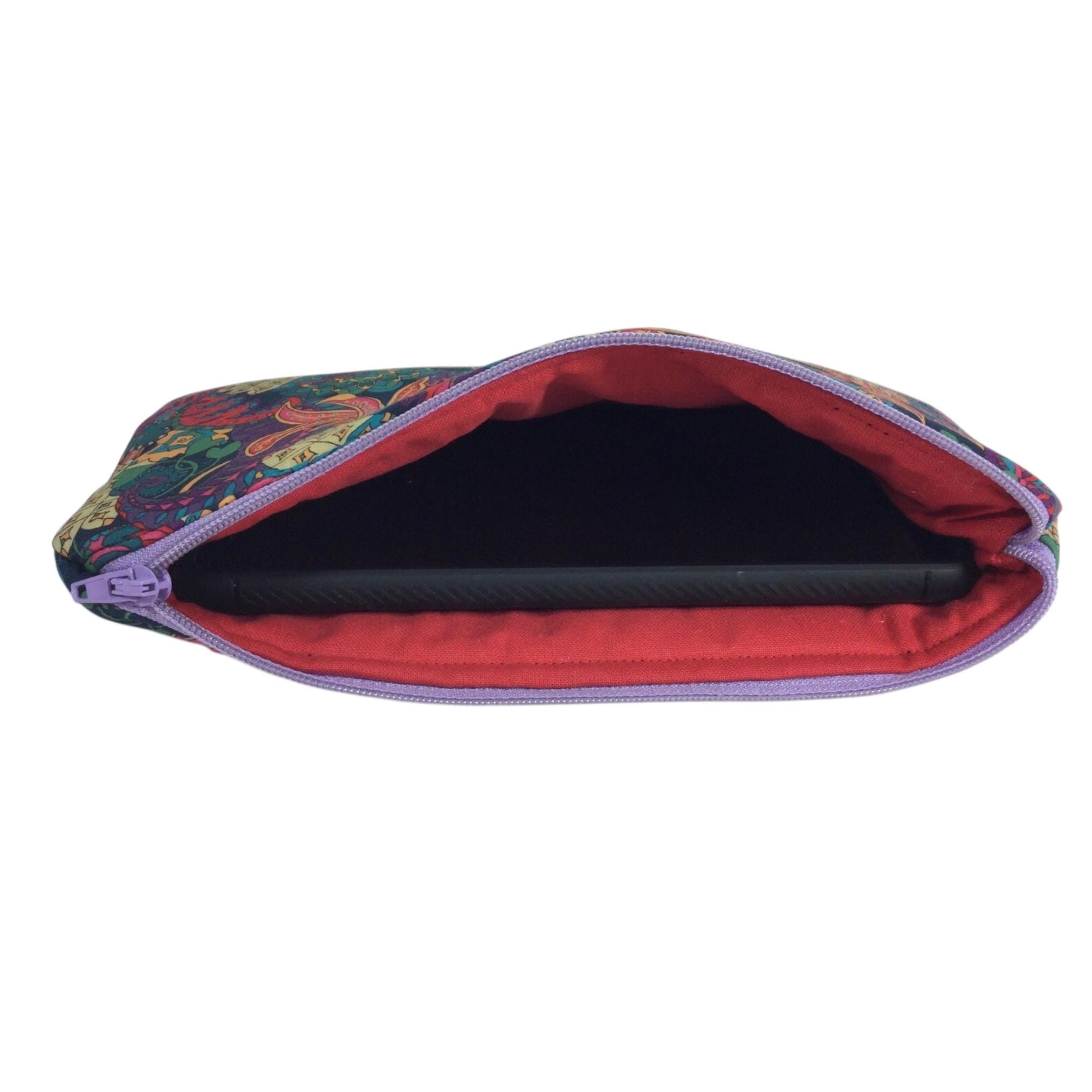 Liberty fabric zip pouch to fit larger phones, floral makeup pouch, pencil  case, notions holder, bag organiser, sunglasses, privacy pouch