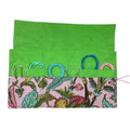 Floral Circular knitting needle case with butterflies, butterfly fixed circular sock needles pouch, knitting needle roll, knitters gift