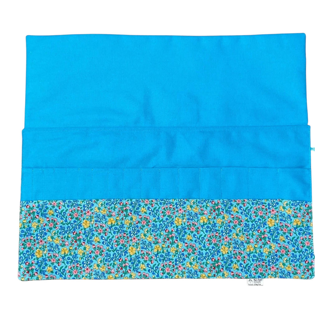 Double pointed knitting needle case made in Liberty floral fabric,  DPN or crochet hook case, sock knitters gift,