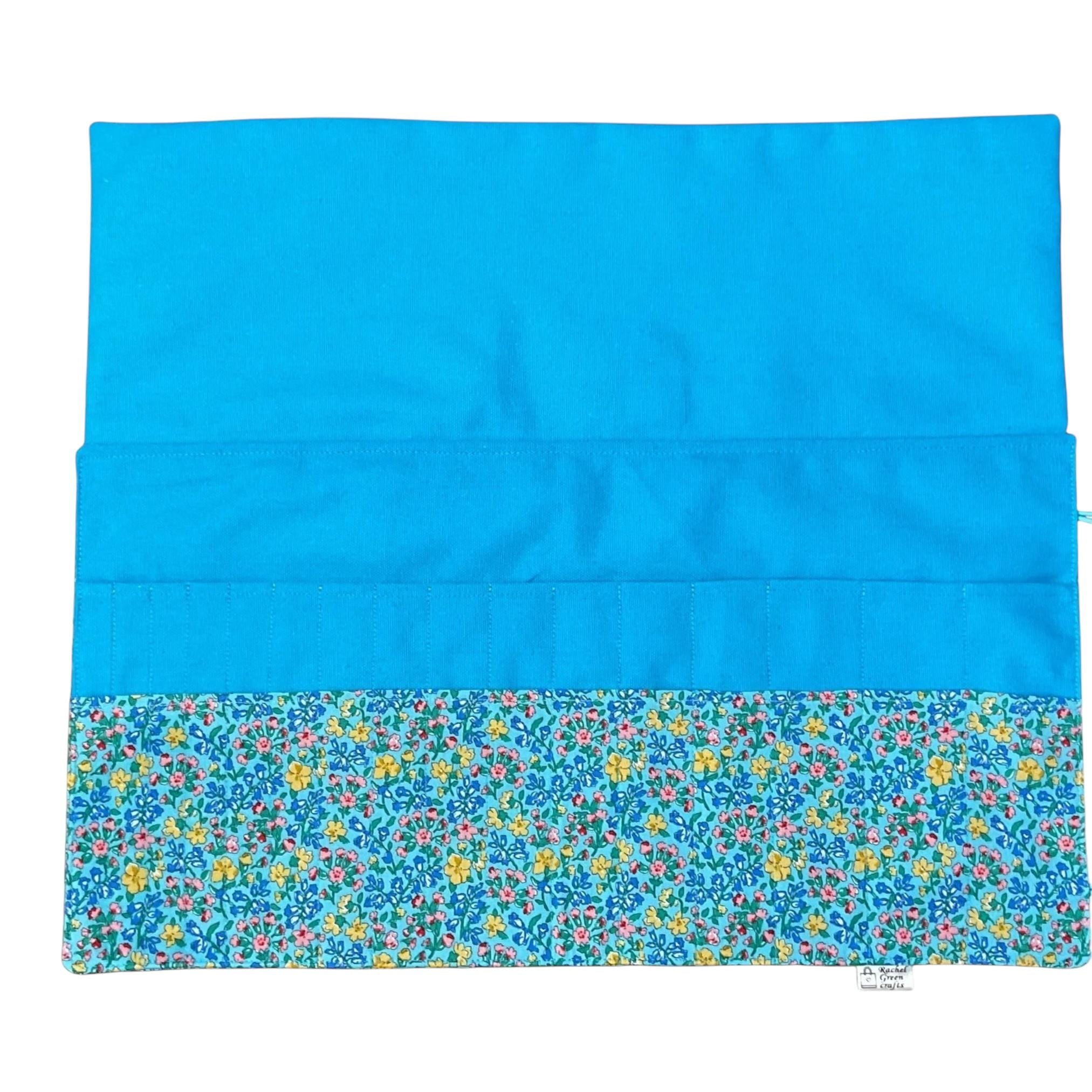 Double pointed knitting needle case made in Liberty floral fabric,  DPN or crochet hook case, sock knitters gift,