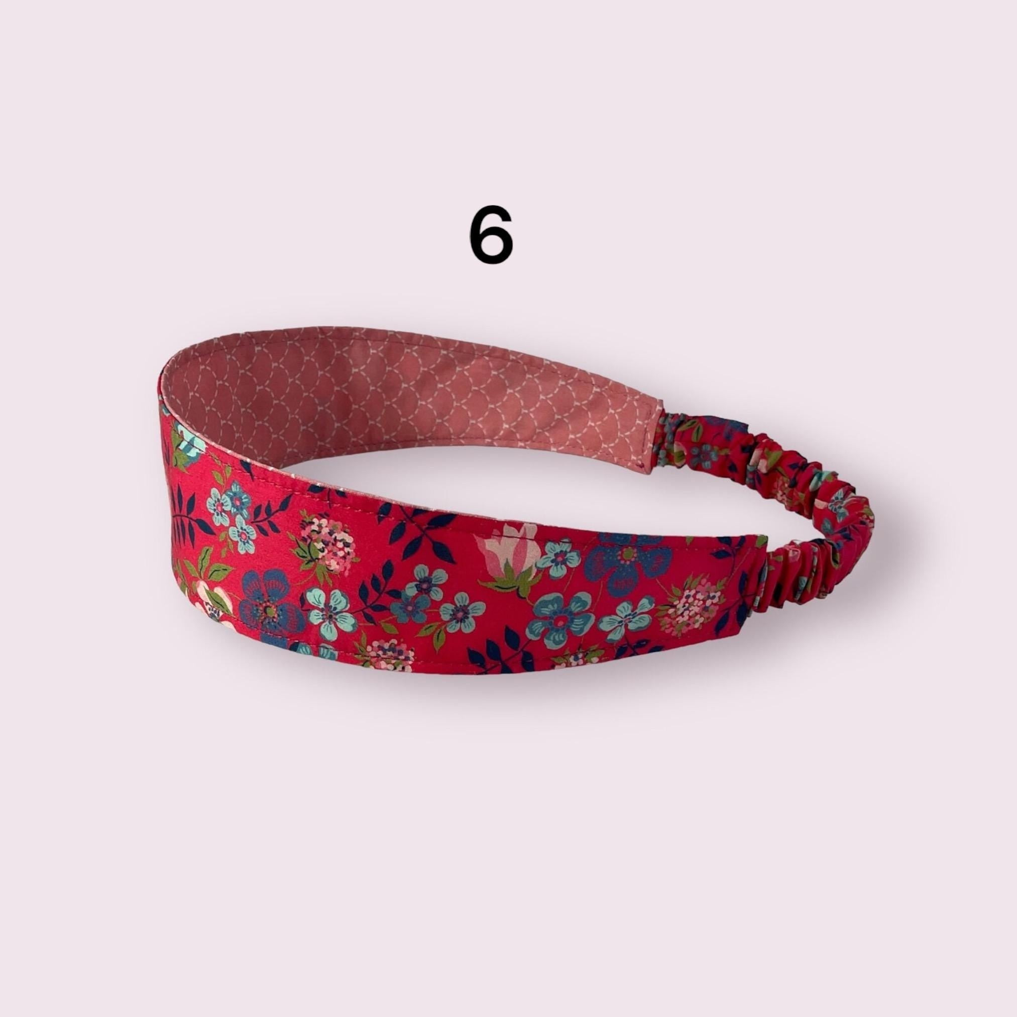 Ladies Liberty fabric elasticated hairband adult headband, no pinch fabric floral reversible