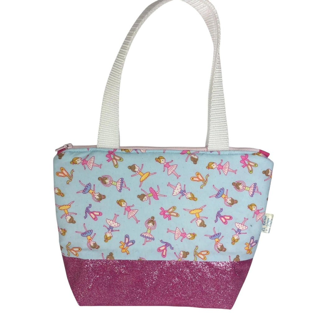 Girls toiletries  bag, ballet bag, small tote bag, glittery pink bag, ballerina tote, girls wash bag, waterproof bag, pink cosmetics bag