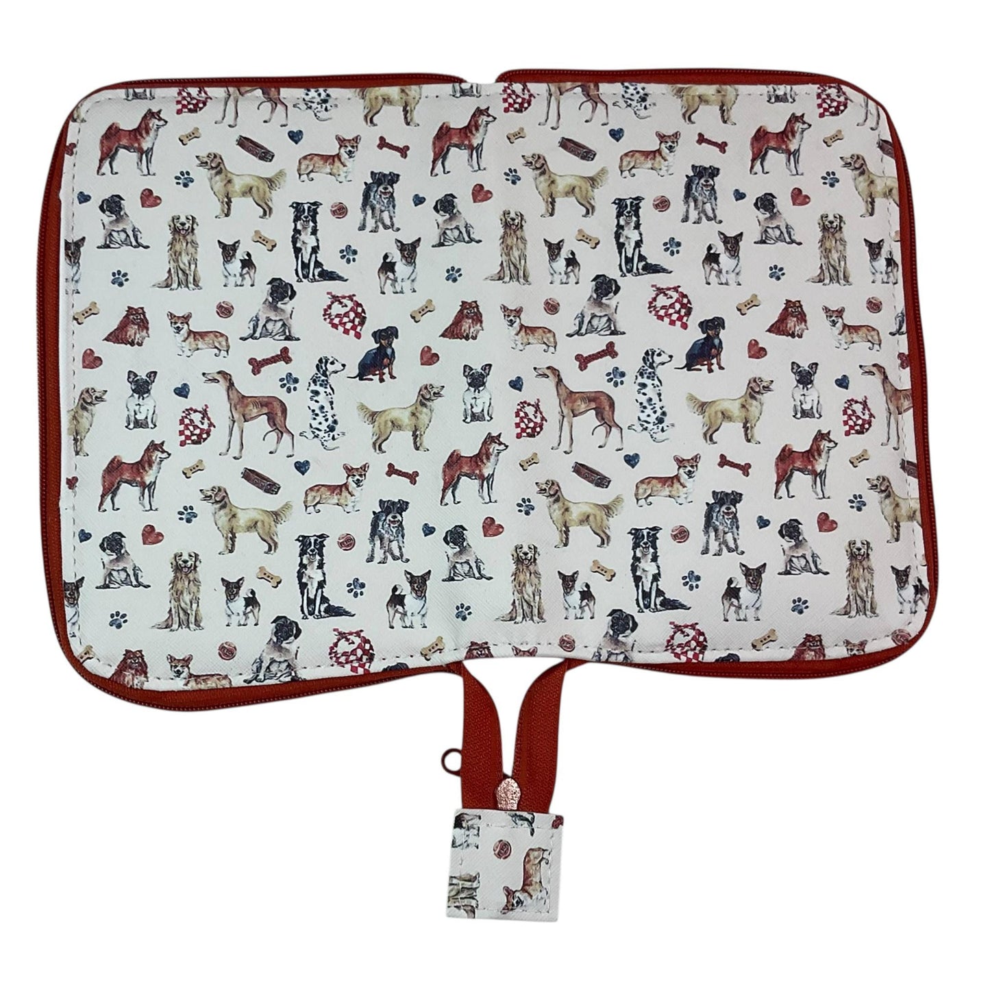 Interchangeable knitting needle case with dogs