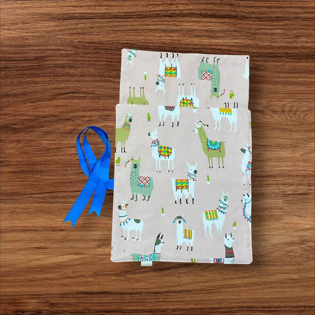 Straight knitting needle case with llamas, needle roll knitters gifts and accessories,