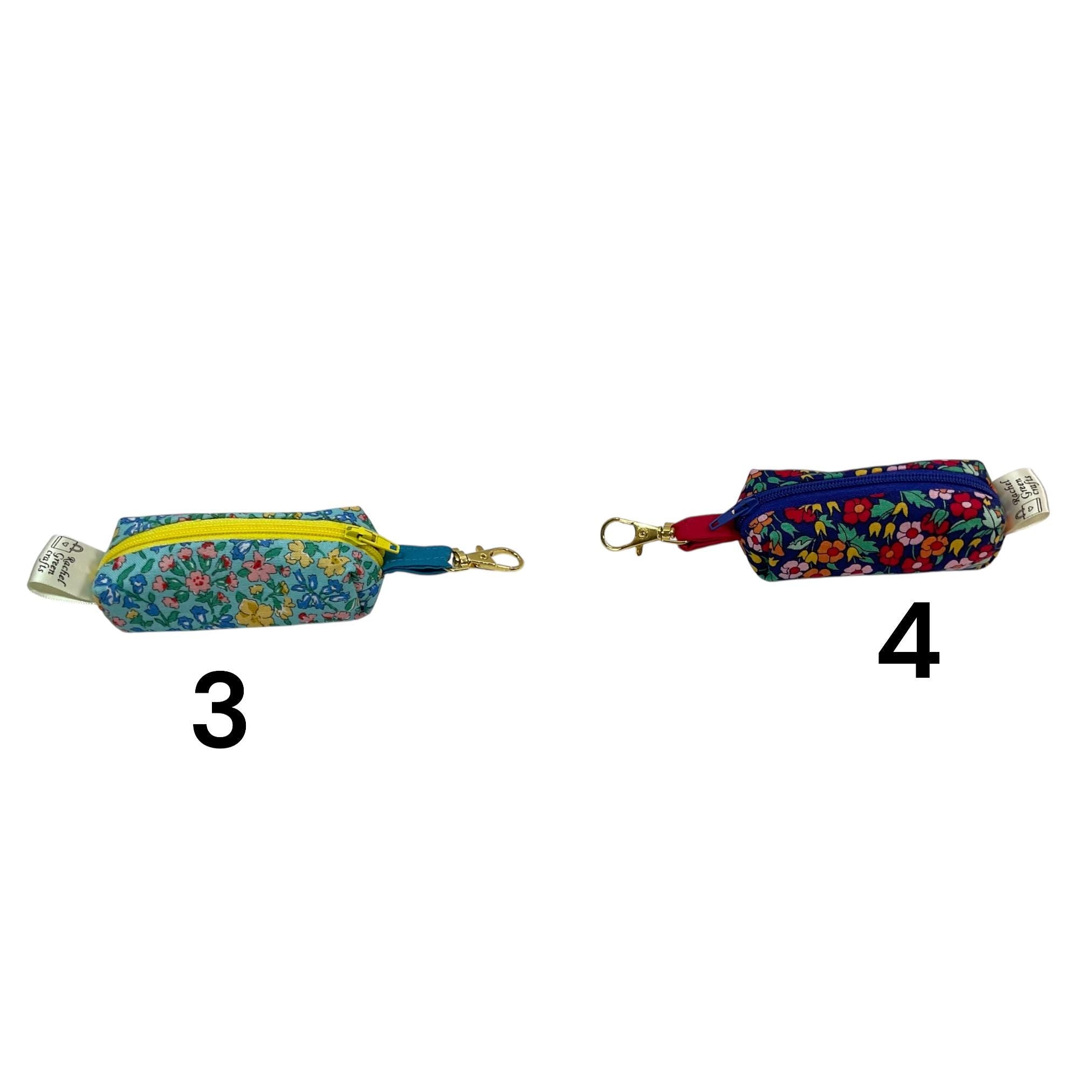 Mini boxy zipper pouch, ear pod holder, coin purse, small items case with keyring