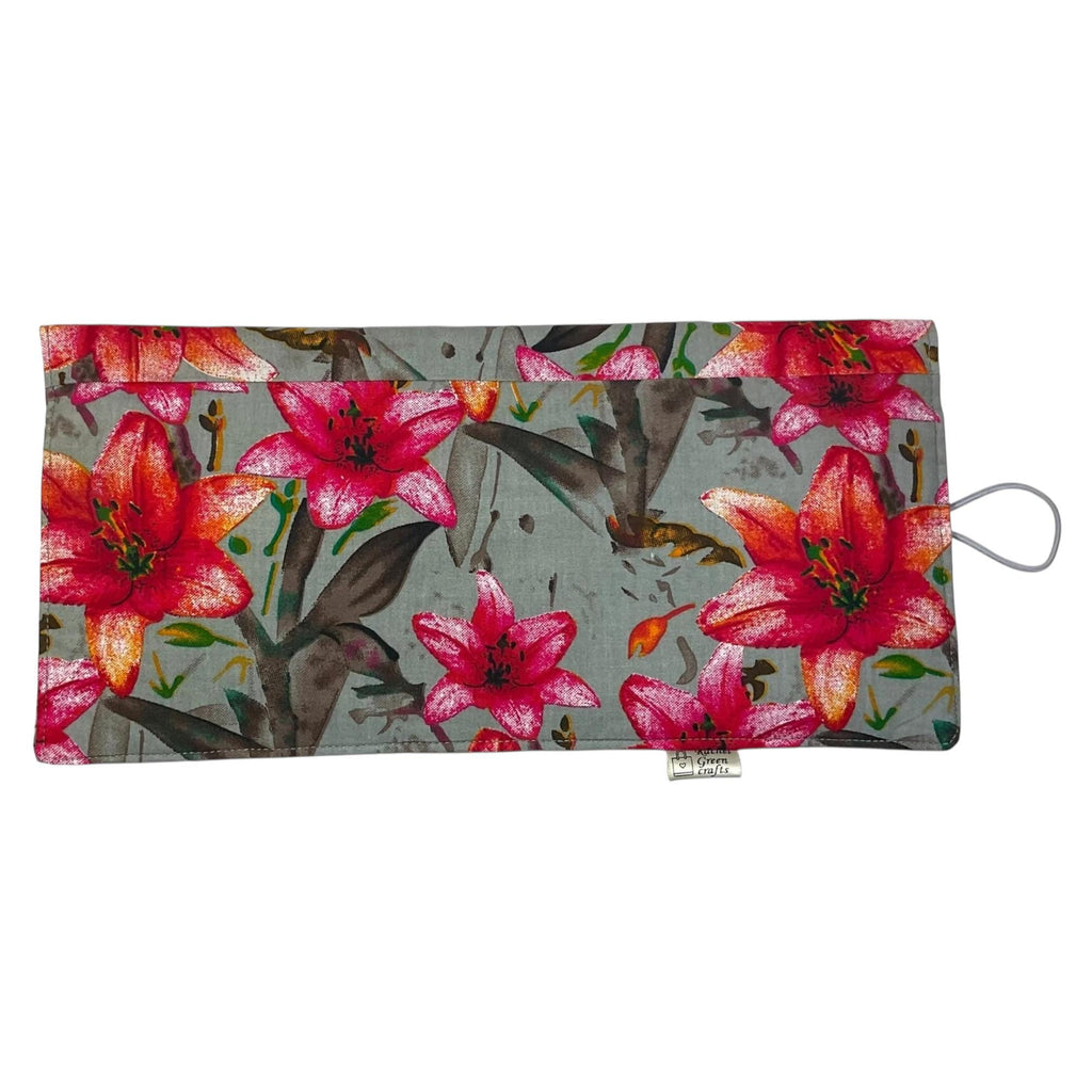 Interchangeable knitting needle case with flowers , floral addi case, chiagoo wallet, knit pro organiser pouch, hiya hiya case,