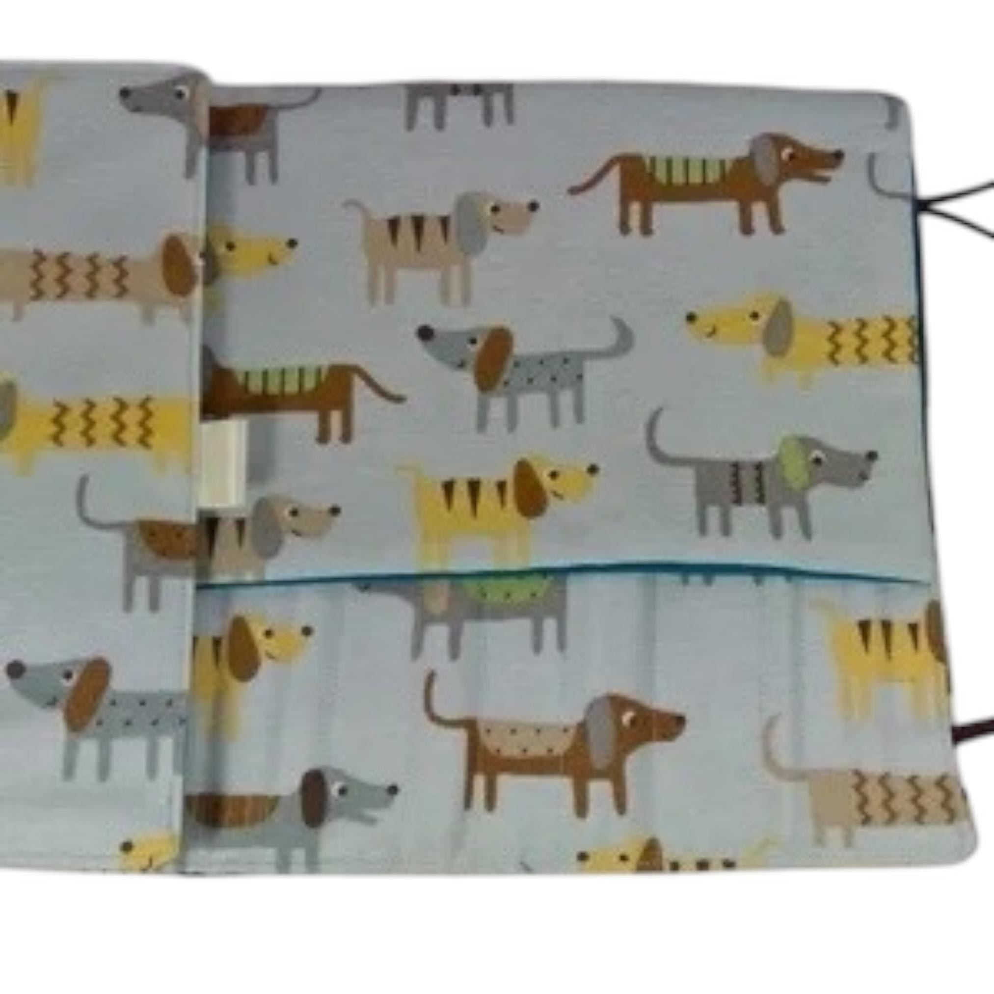 interchangeable and double pointed needle case with dogs, knitting needle pouch, hiya hiya case, knit pro wallet