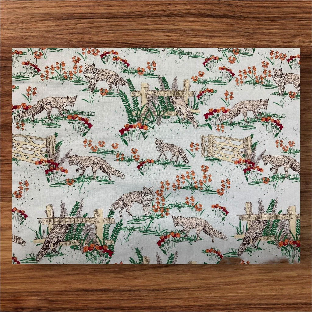 Straight knitting needle case with foxes, woodland creatures needle roll storage, knitting accessories, knitters gift,