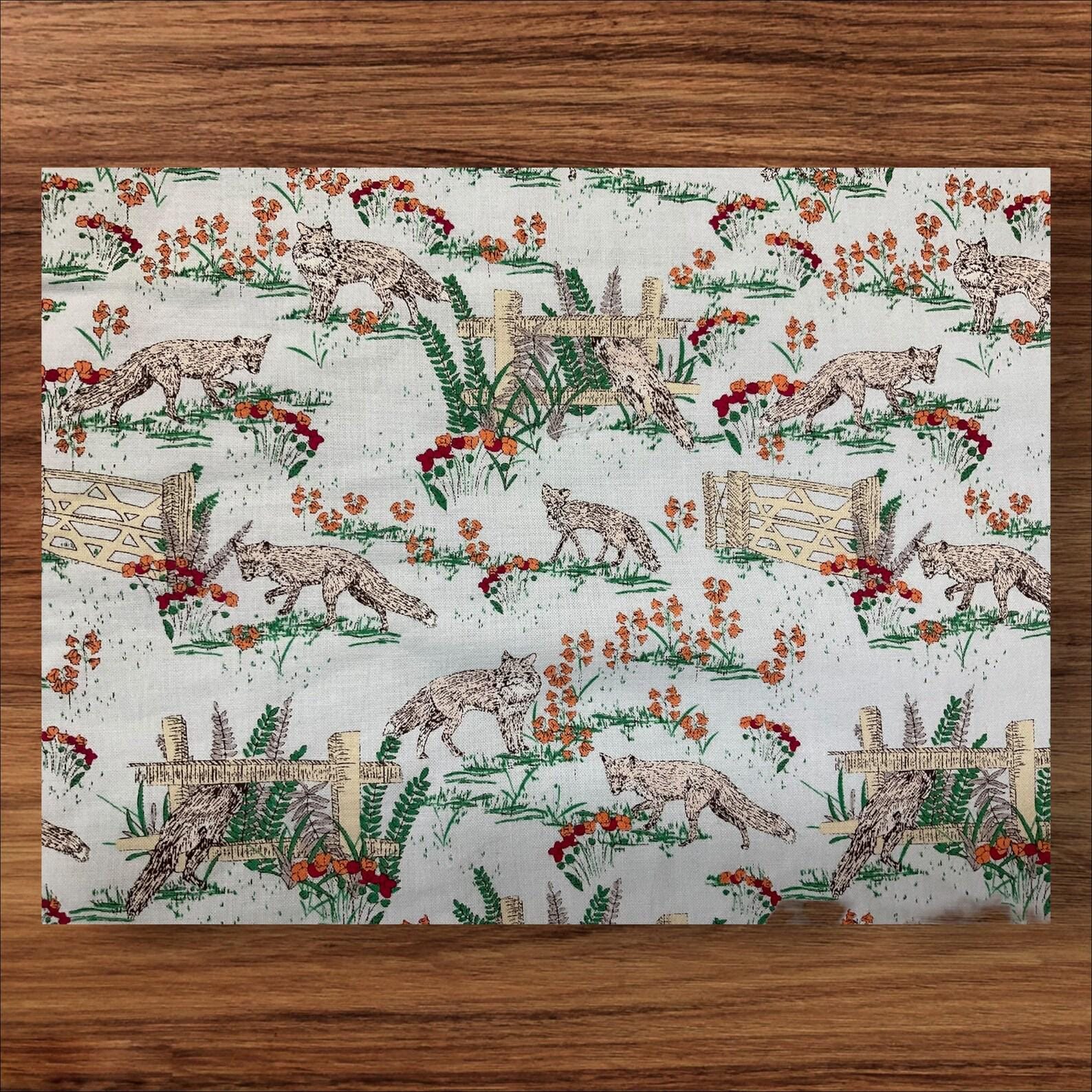 Straight knitting needle case with foxes, woodland creatures needle roll storage, knitting accessories, knitters gift,