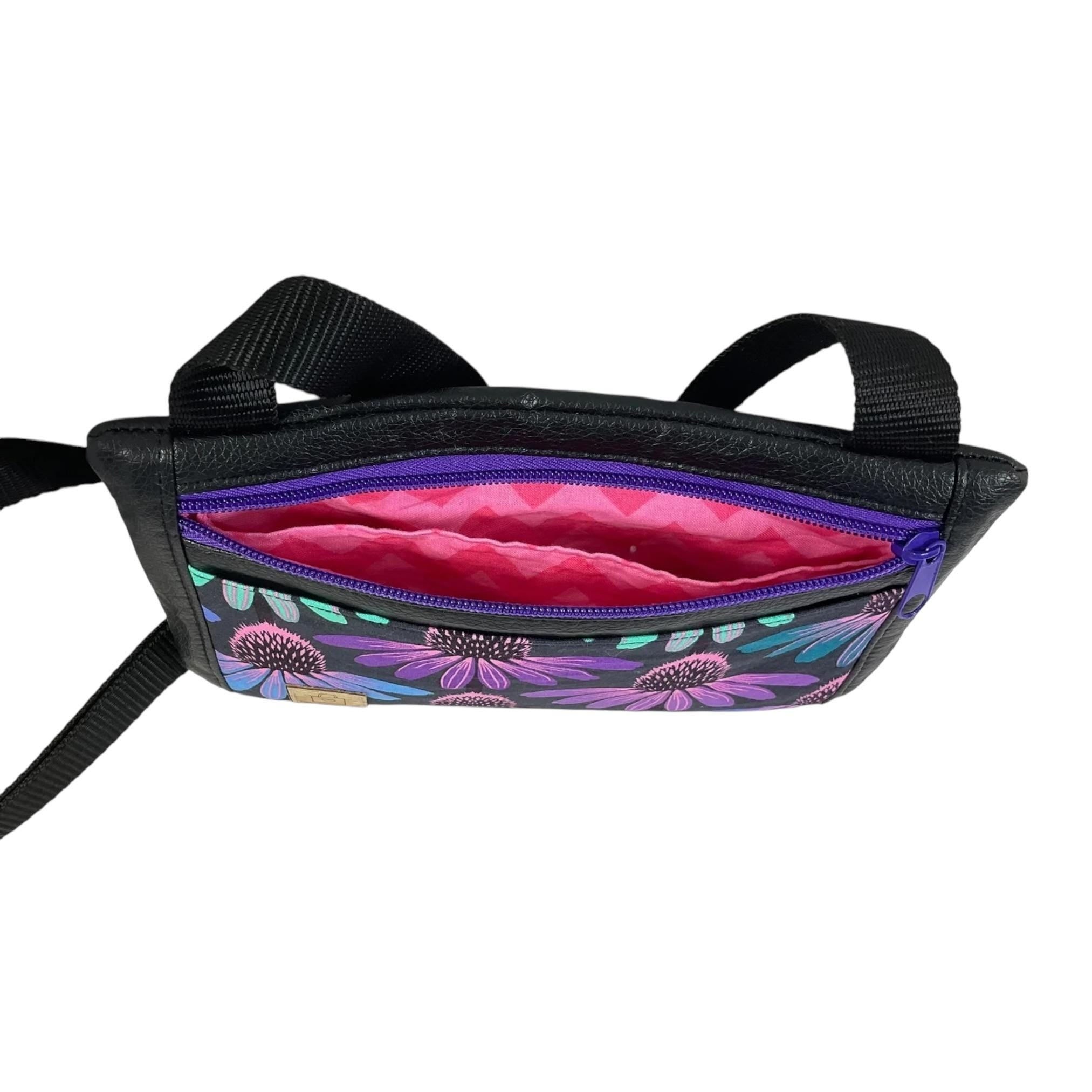 Small shoulder phone bag, flat floral print Pouch, woodland handbag, teenager purse, essentials bag