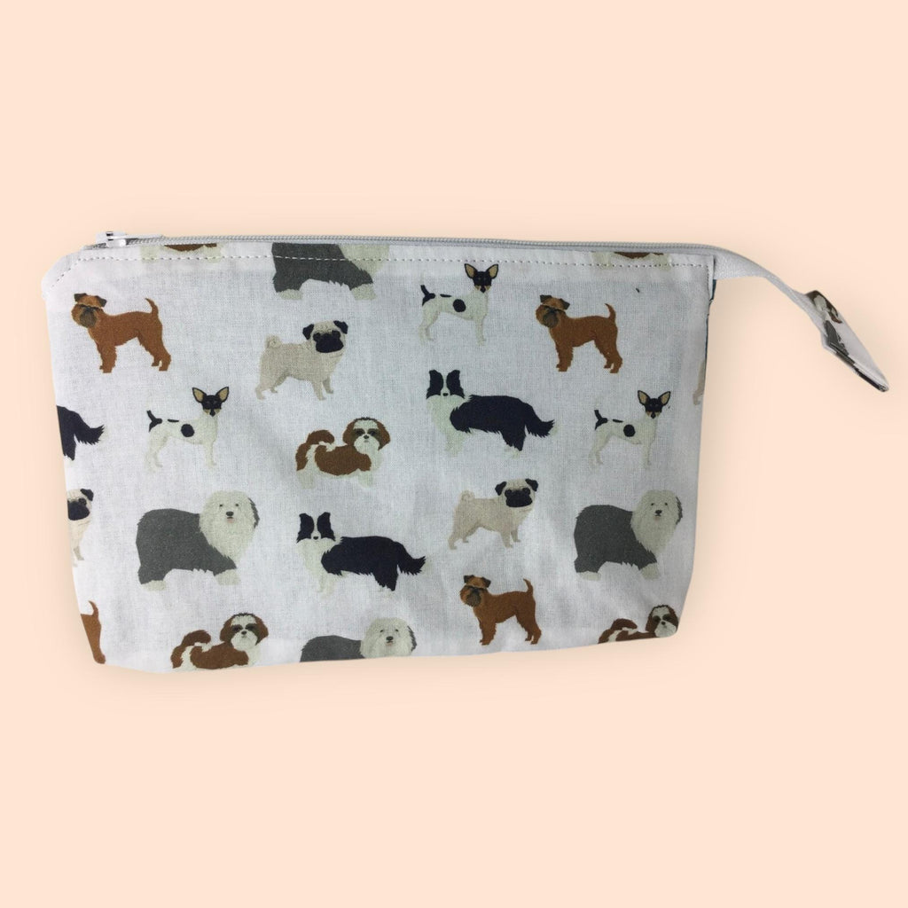 cosmetics bag with Dog, Bee, Hedgehog, Makeup Organizer Bag: 3-Section Zipper Pouch