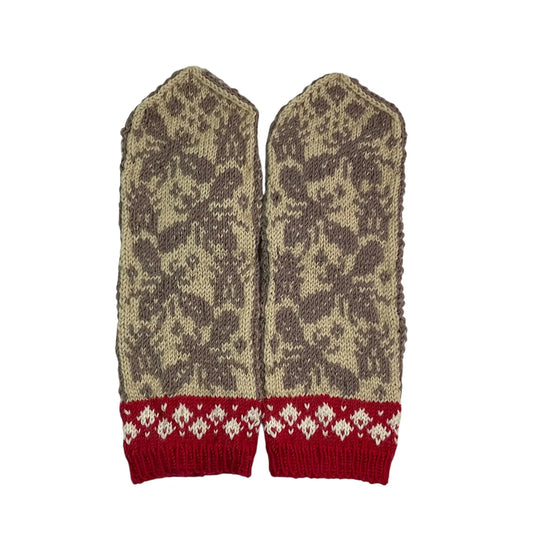 handknitted bee mittens