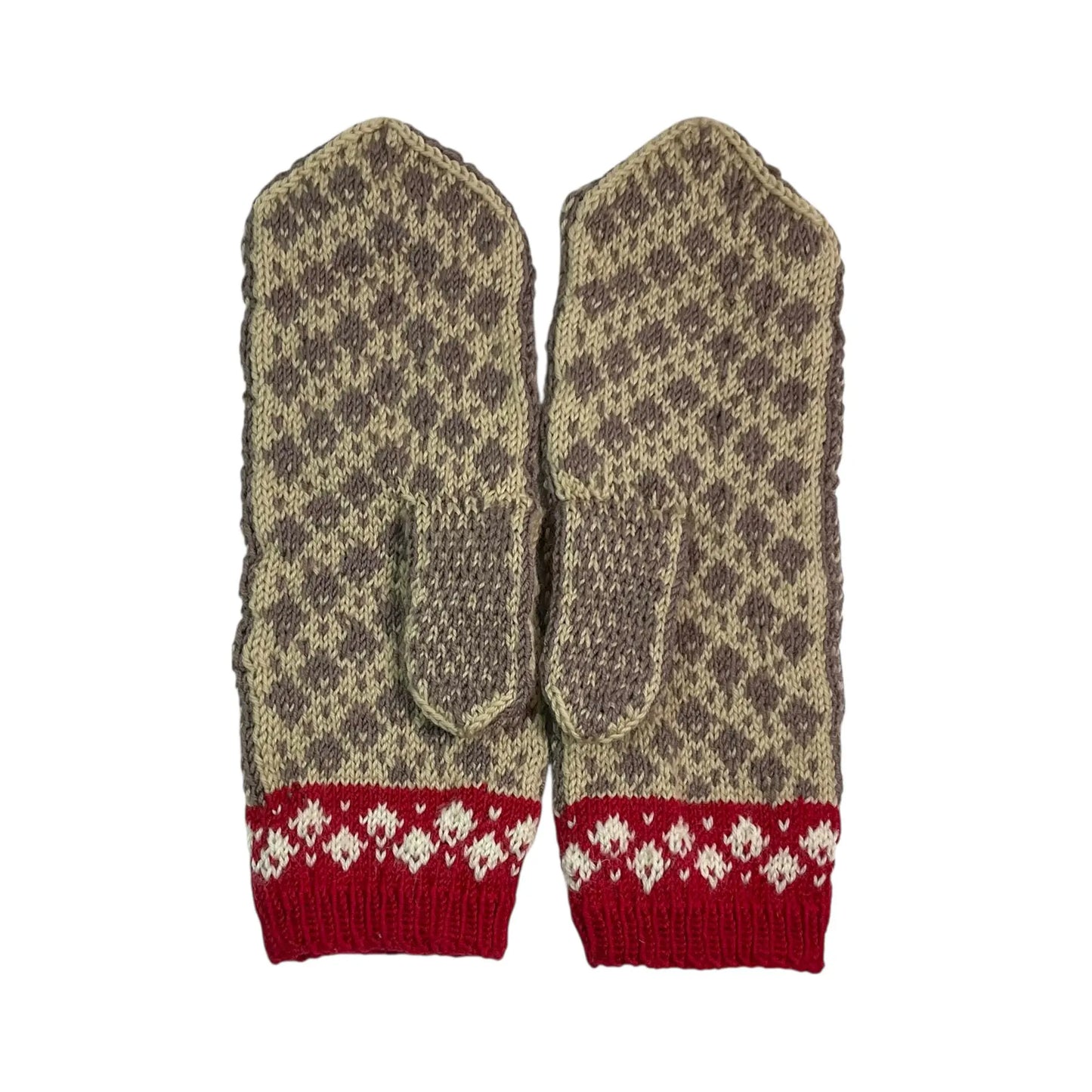 handknitted bee mittens
