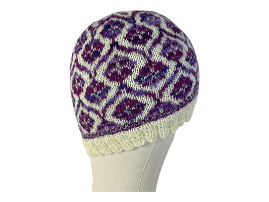 Floral Fairisle hand knitted hat
