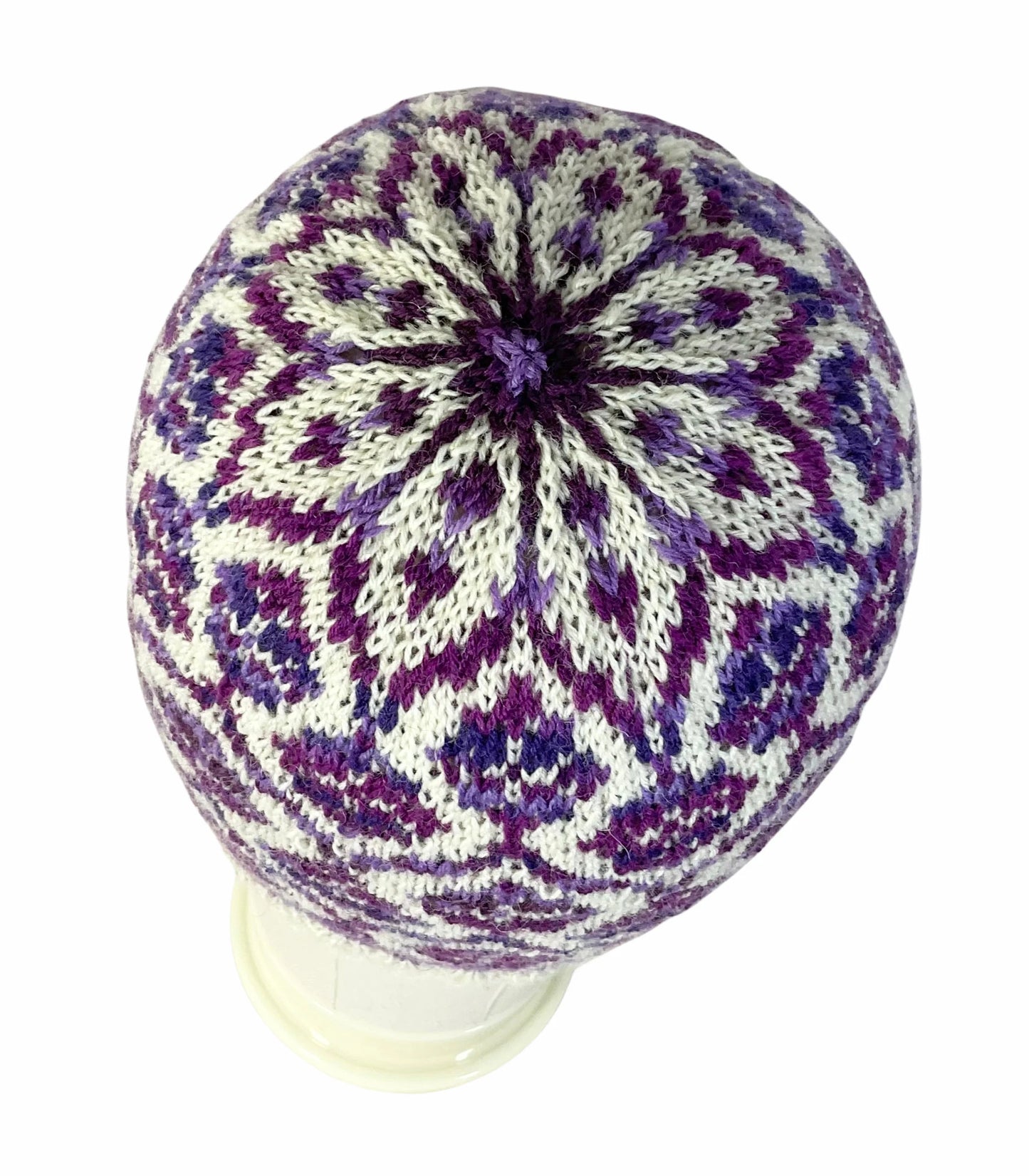 Floral Fairisle hand knitted hat