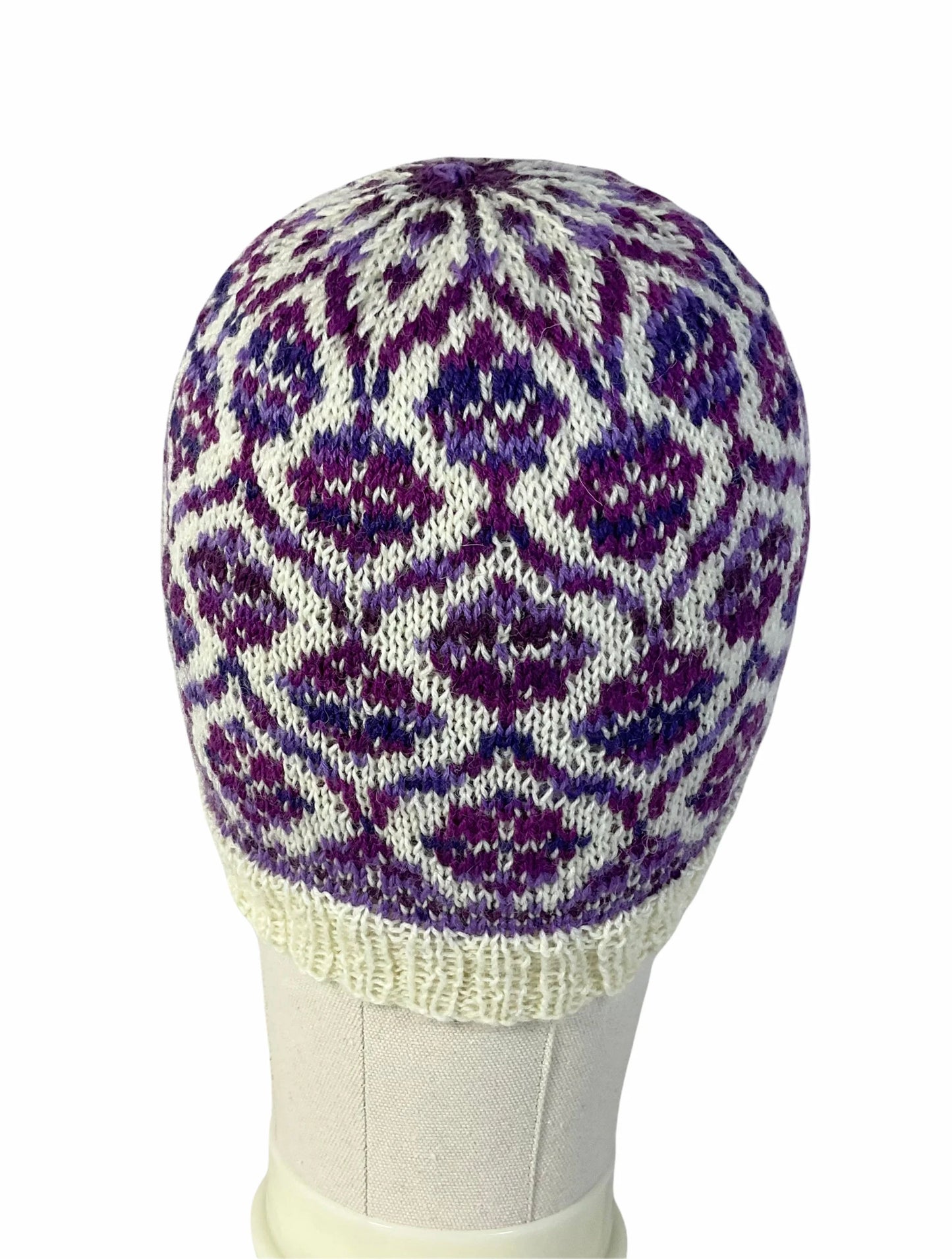 Floral Fairisle hand knitted hat
