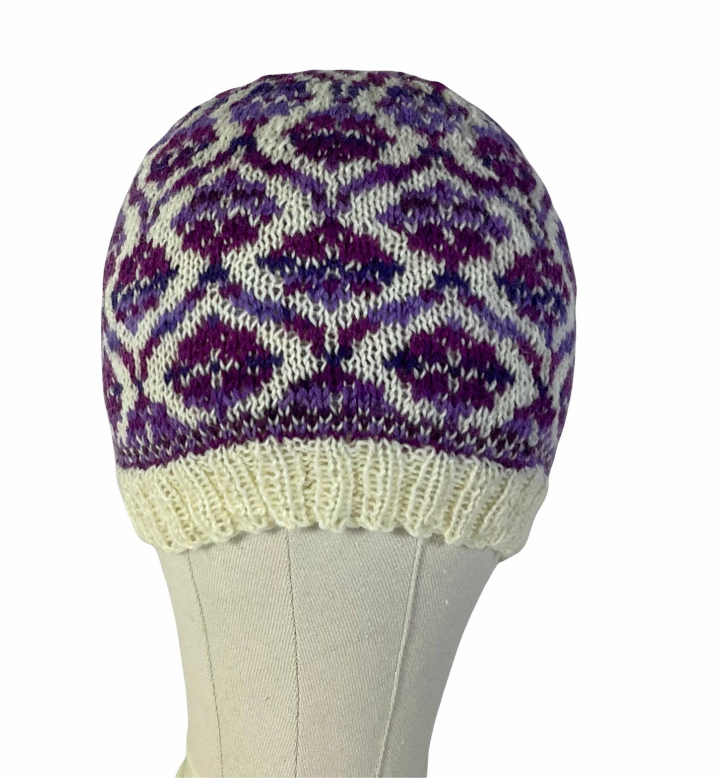 Floral Fairisle hand knitted hat