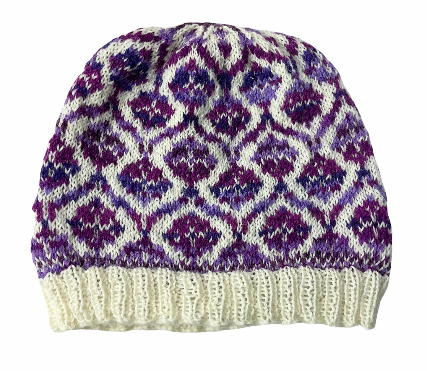 Floral Fairisle hand knitted hat