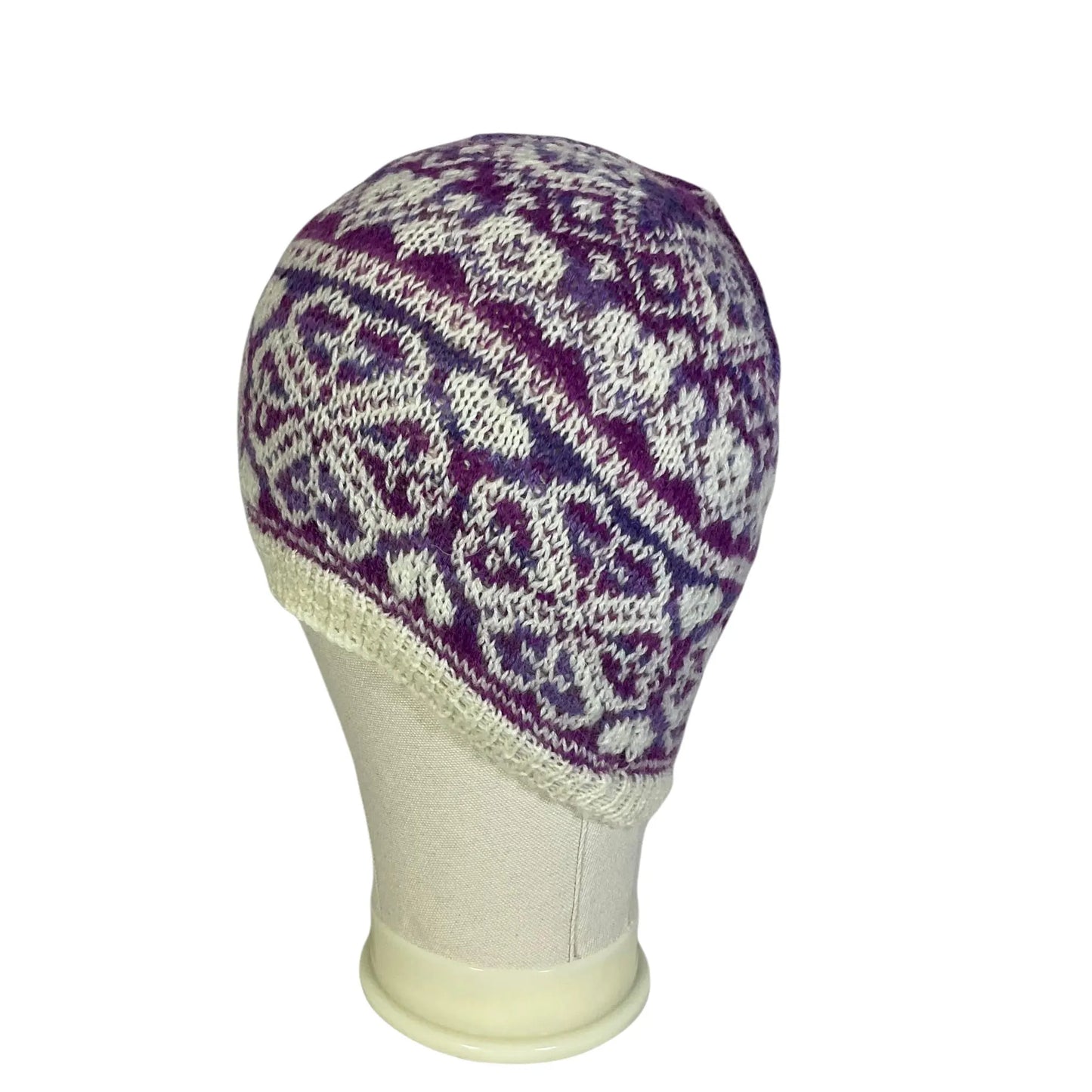 Floral Fairisle hand knitted hat,