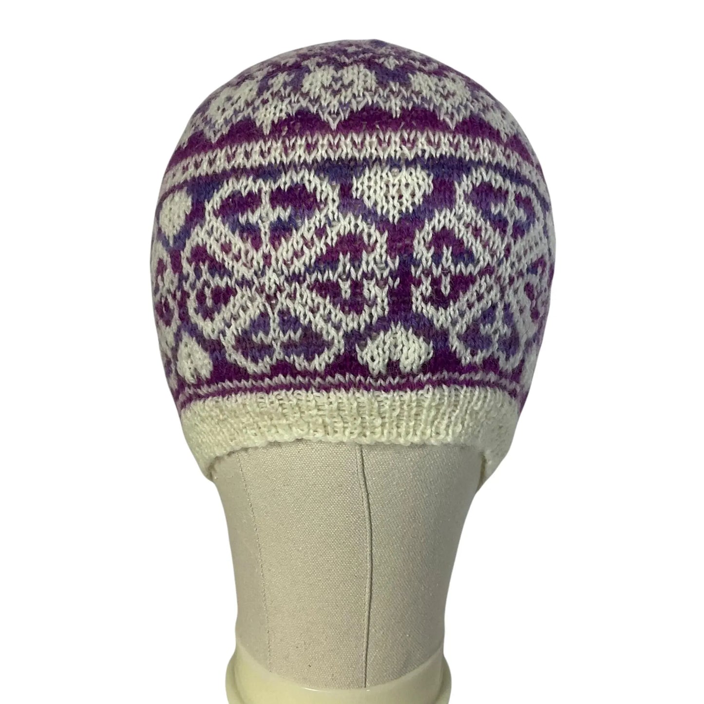 Floral Fairisle hand knitted hat,