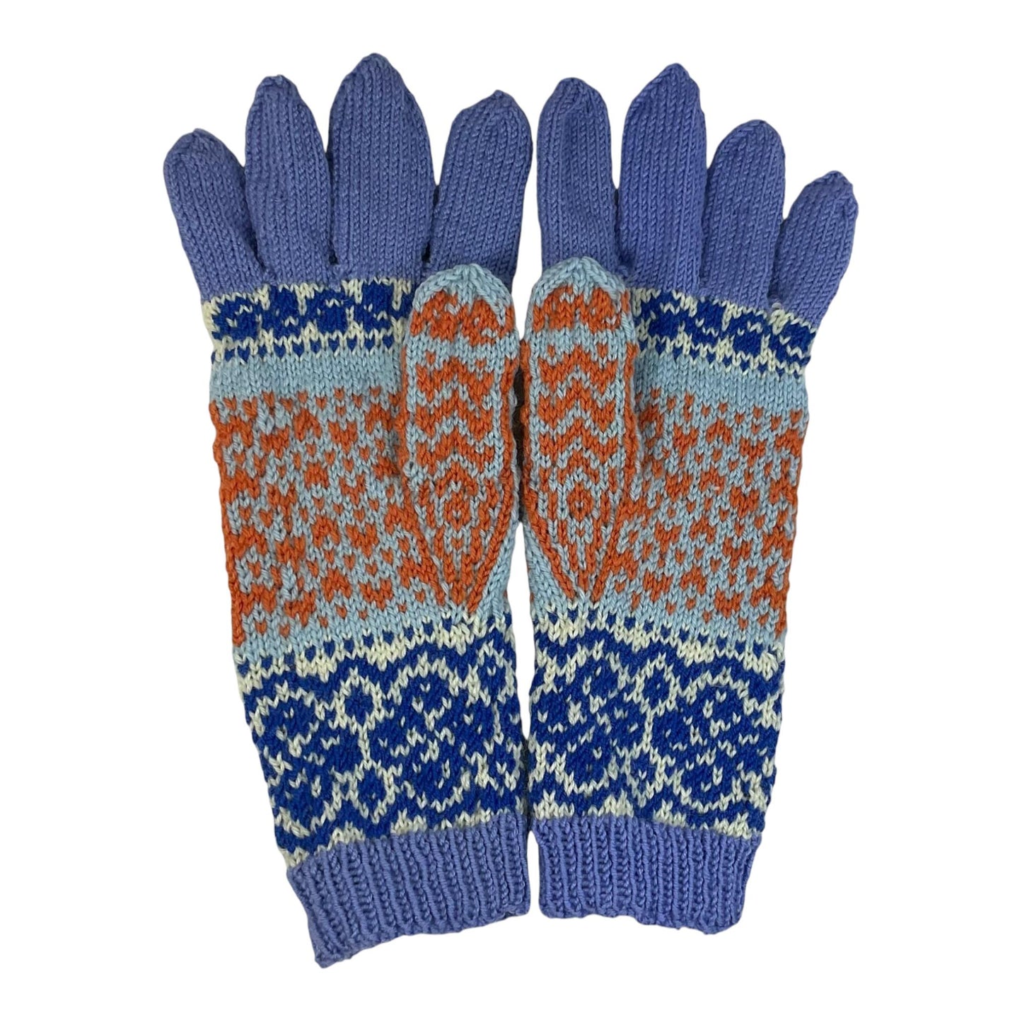 handknitted wool fox gloves