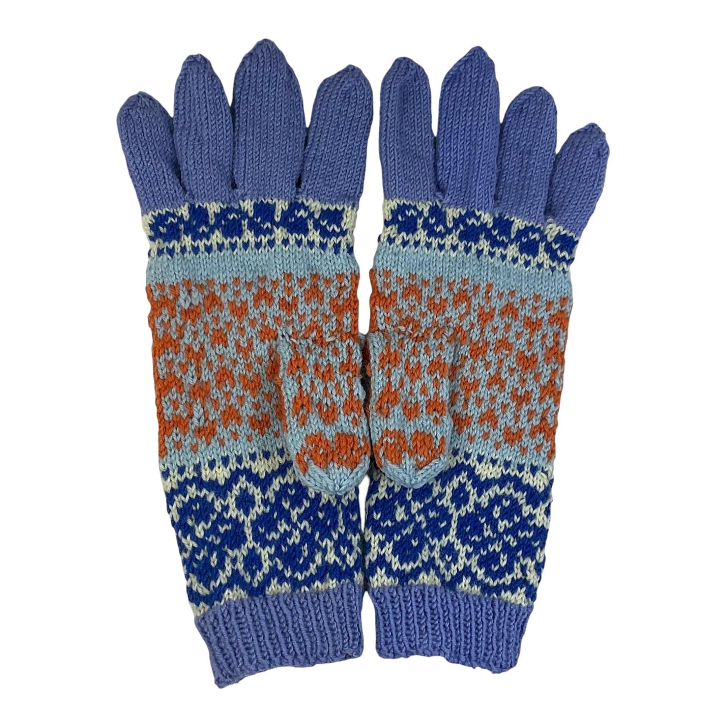 handknitted wool fox gloves