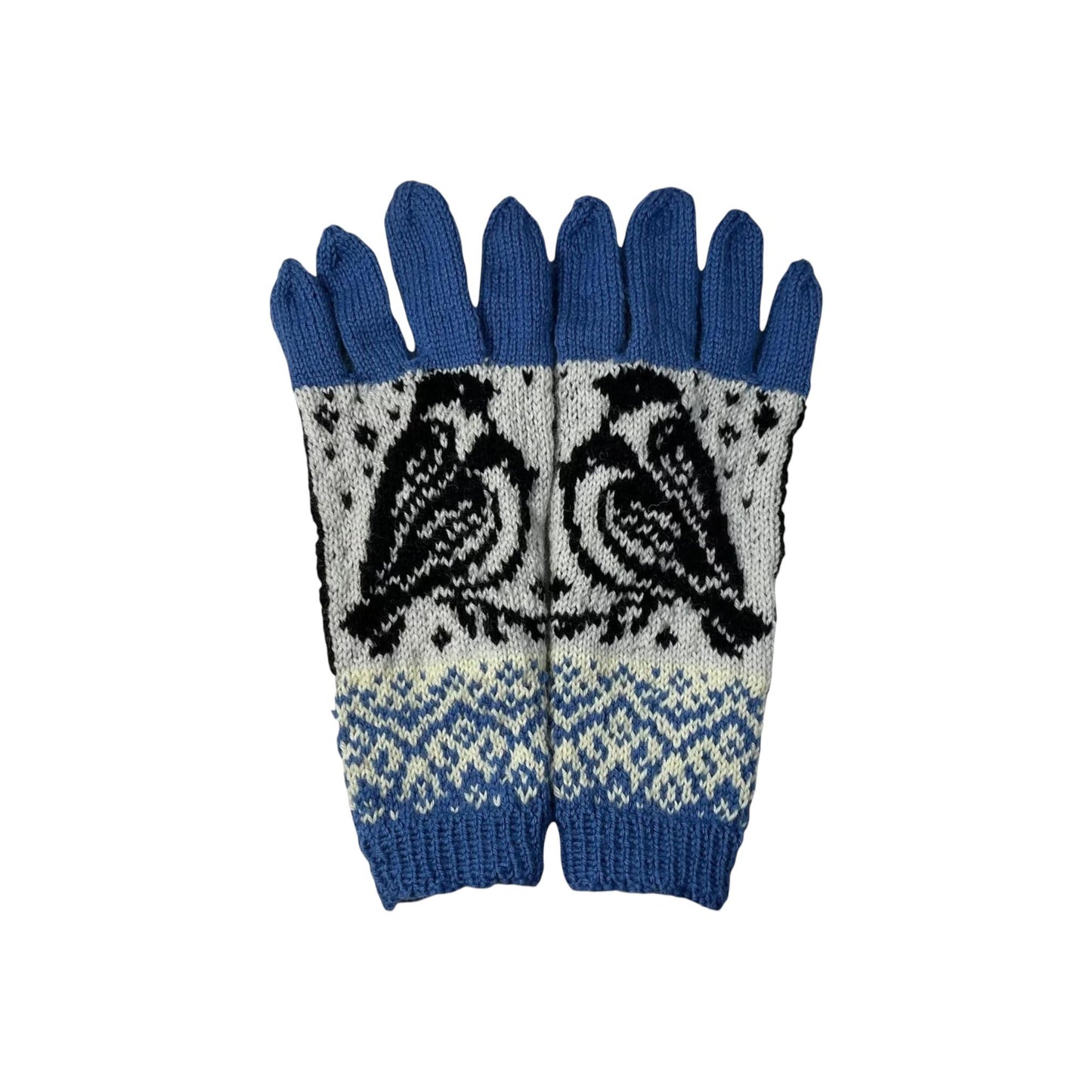 handknitted wool bird gloves