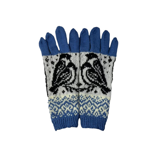 handknitted wool bird gloves