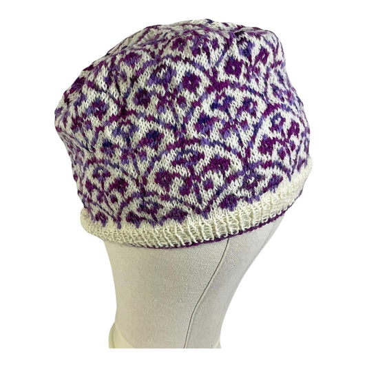Floral Fairisle hand knitted hat