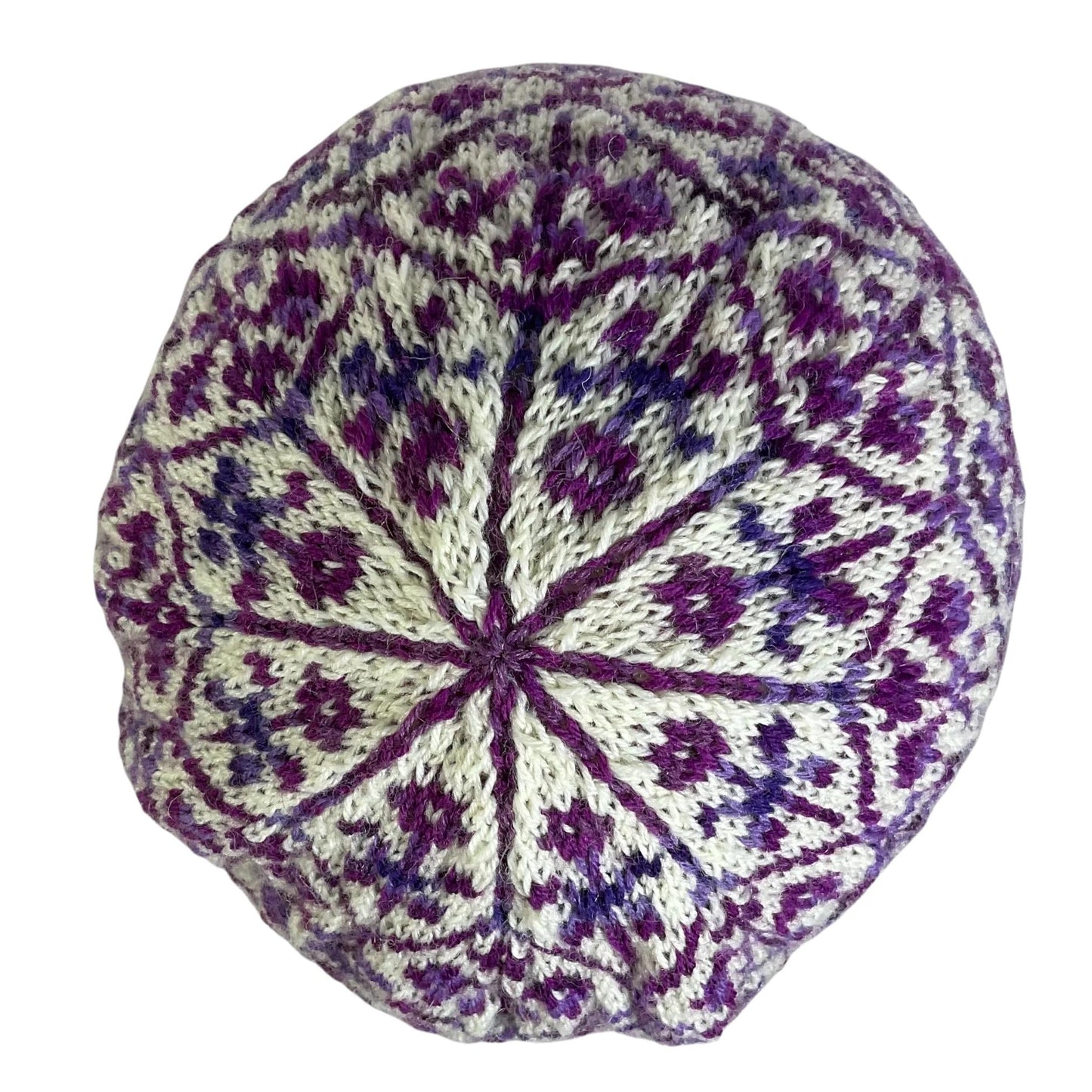 Floral Fairisle hand knitted hat