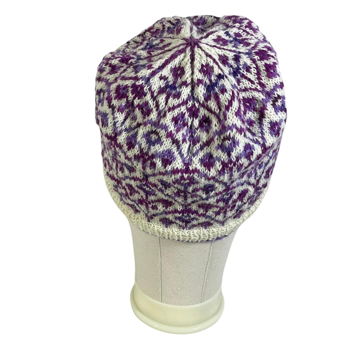 Floral Fairisle hand knitted hat