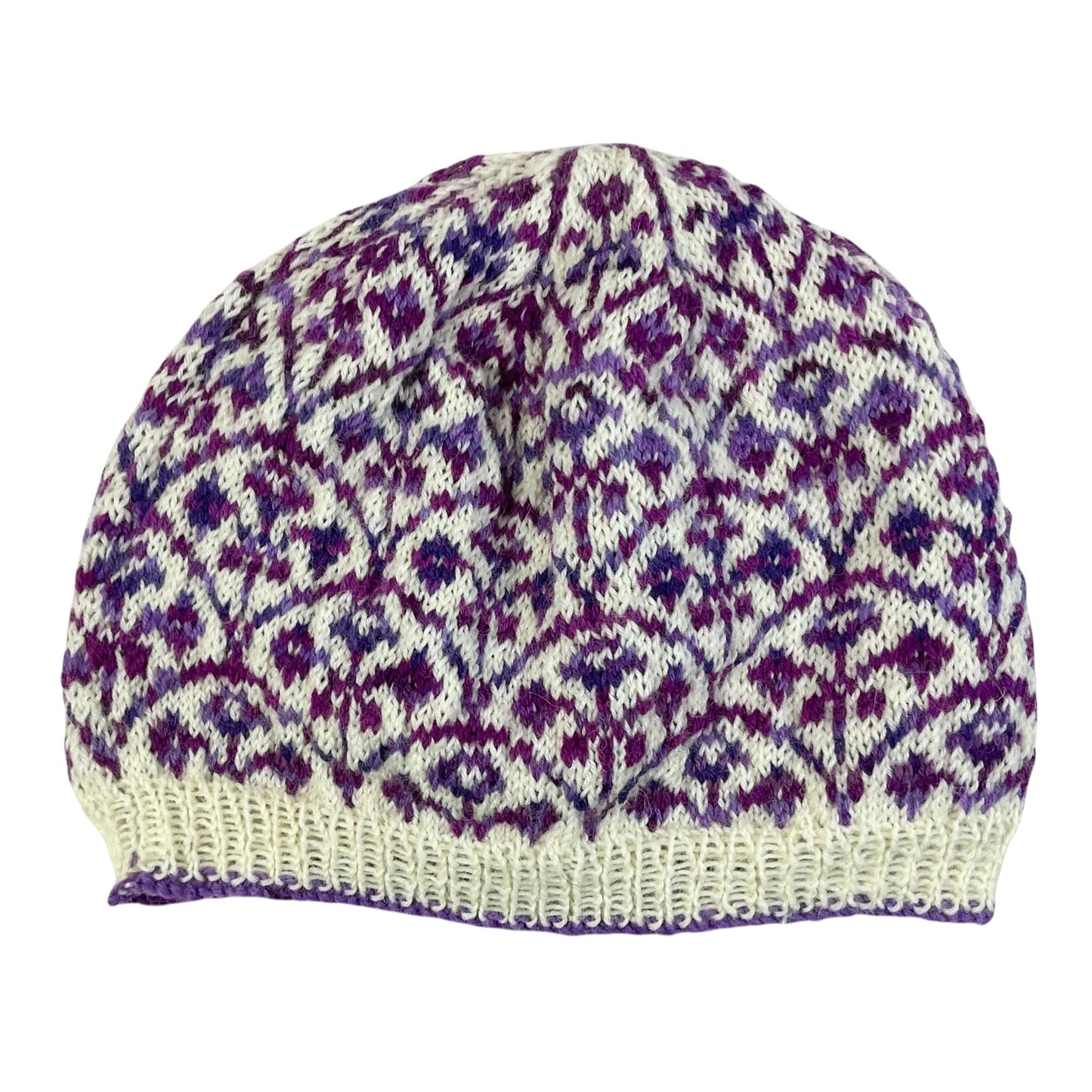 Floral Fairisle hand knitted hat