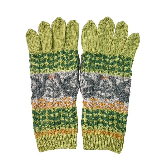 handknitted pure wool geese gloves