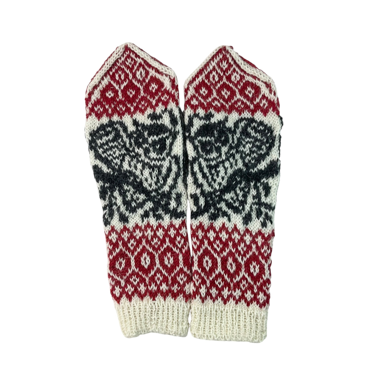 handknitted wool owl mittens