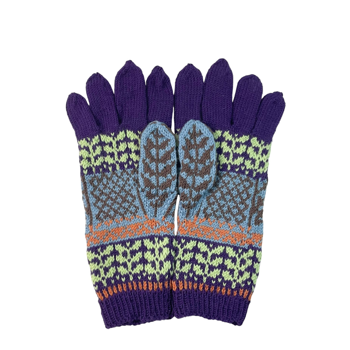 handknitted  pure wool duck gloves