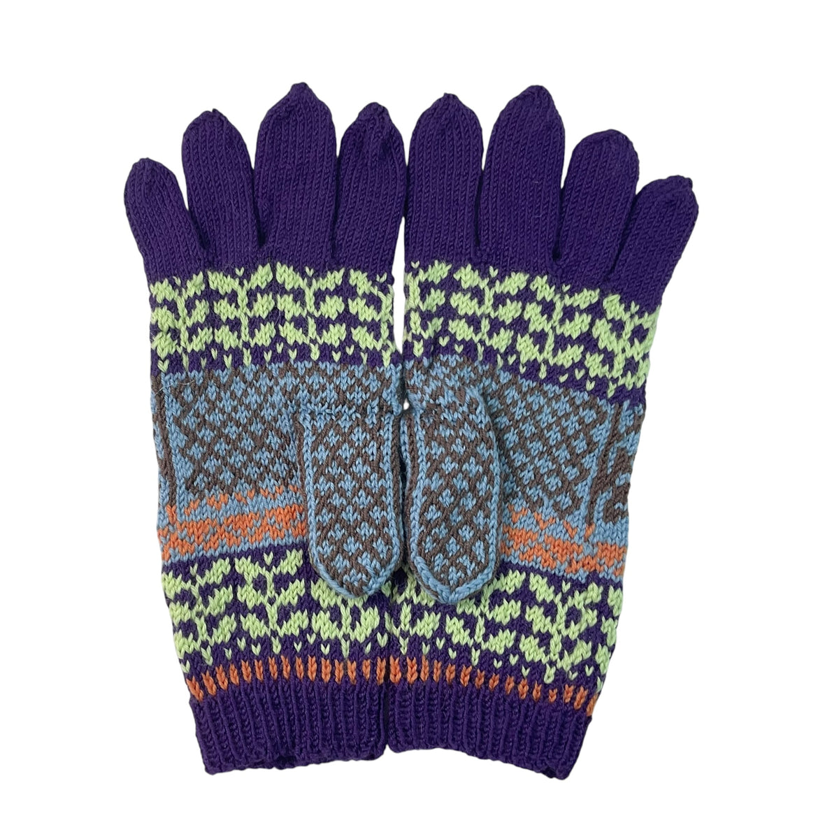 handknitted  pure wool duck gloves