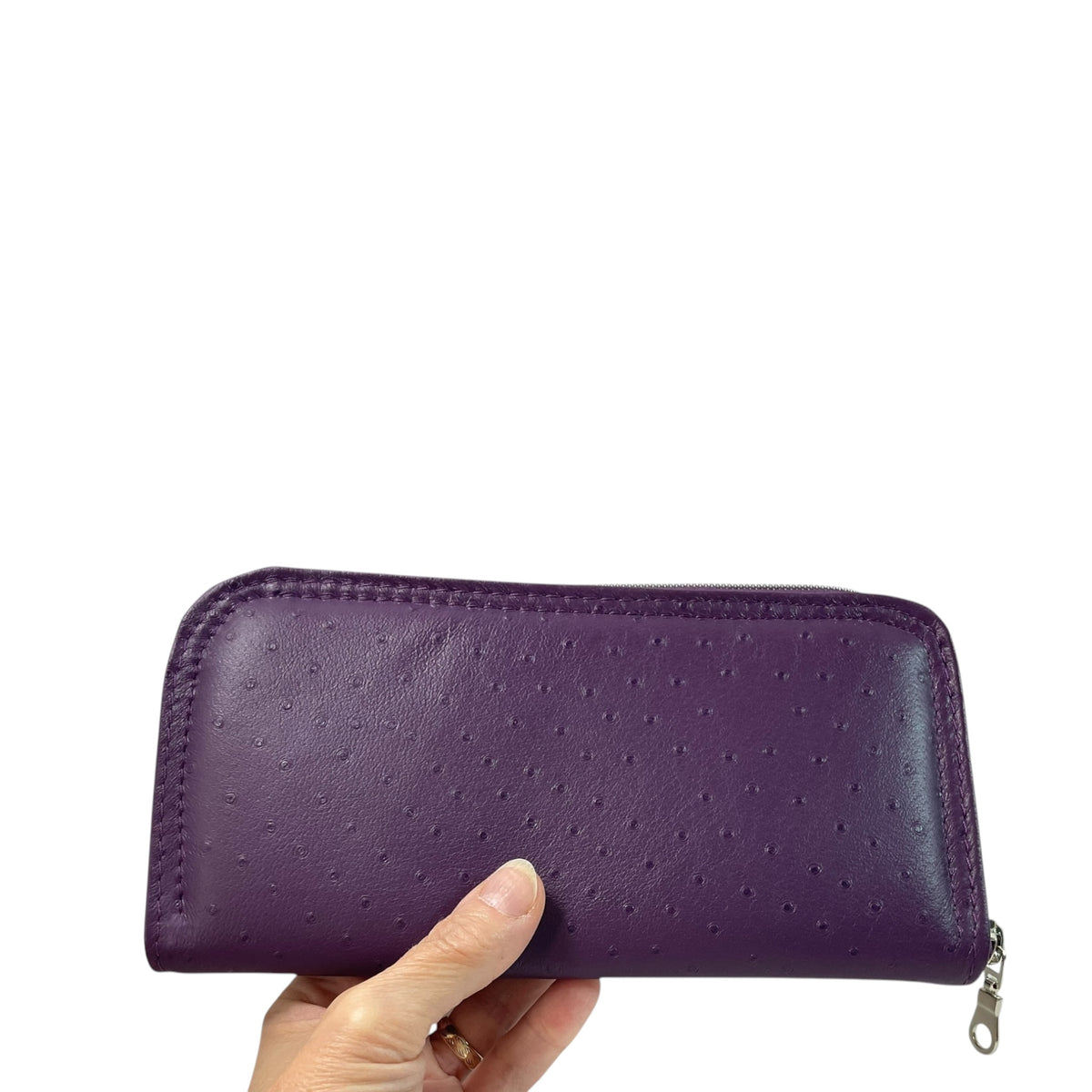 Wallet/ purse made from genuine deep wine shade leather, full zip around