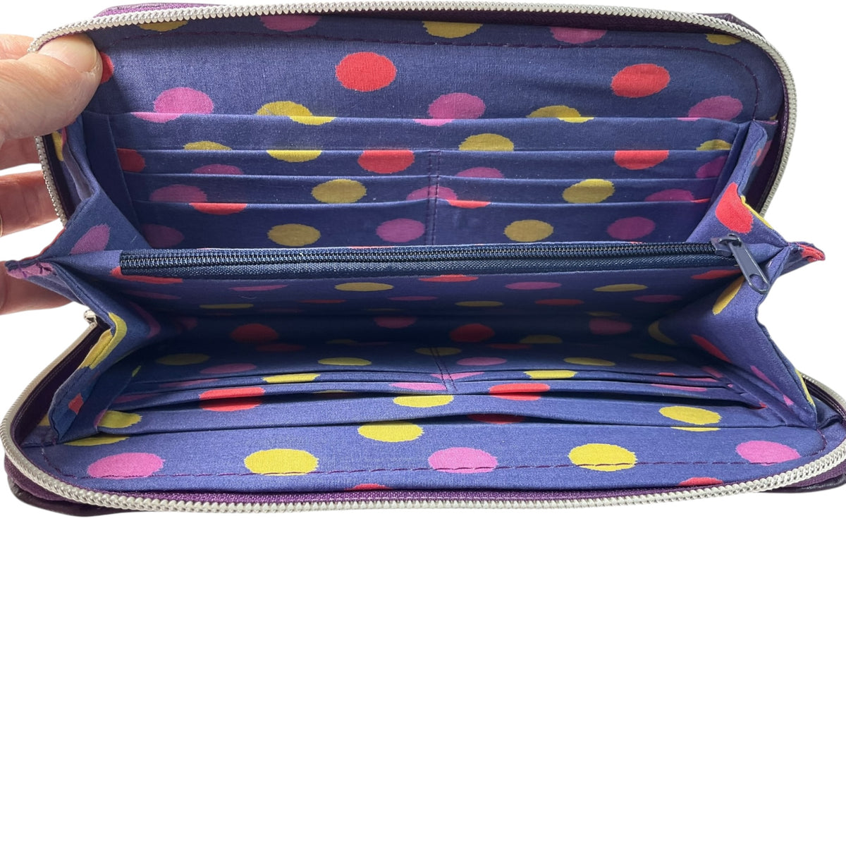 Wallet/ purse made from genuine deep wine shade leather, full zip around