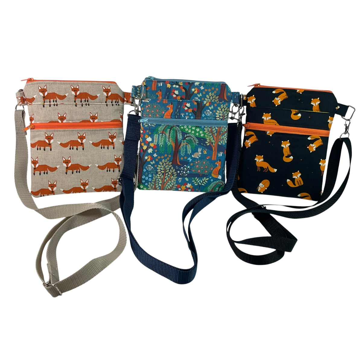 Fox print small shoulder phone bag