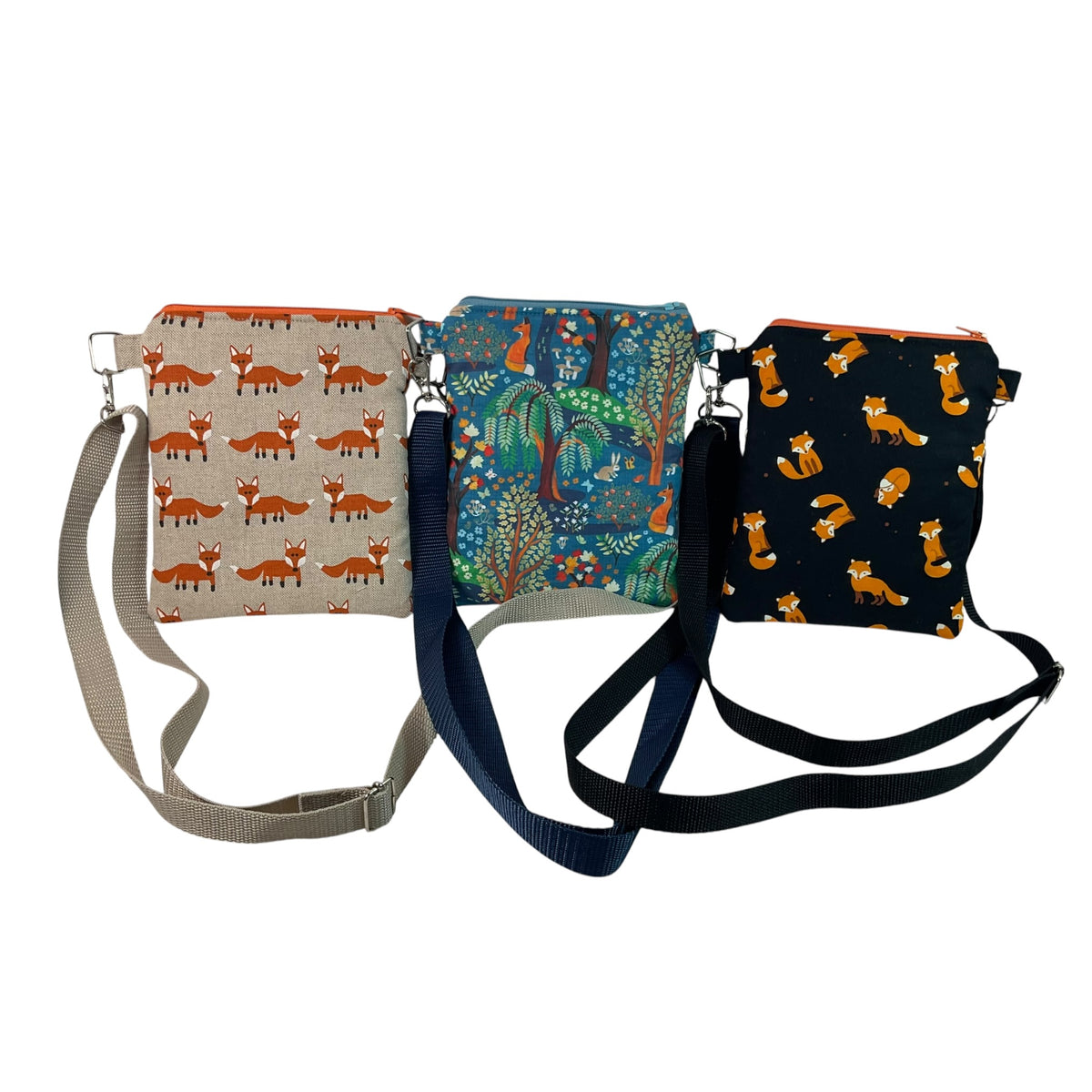 Fox print small shoulder phone bag