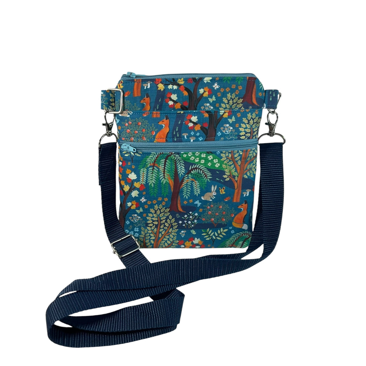 Fox print small shoulder phone bag