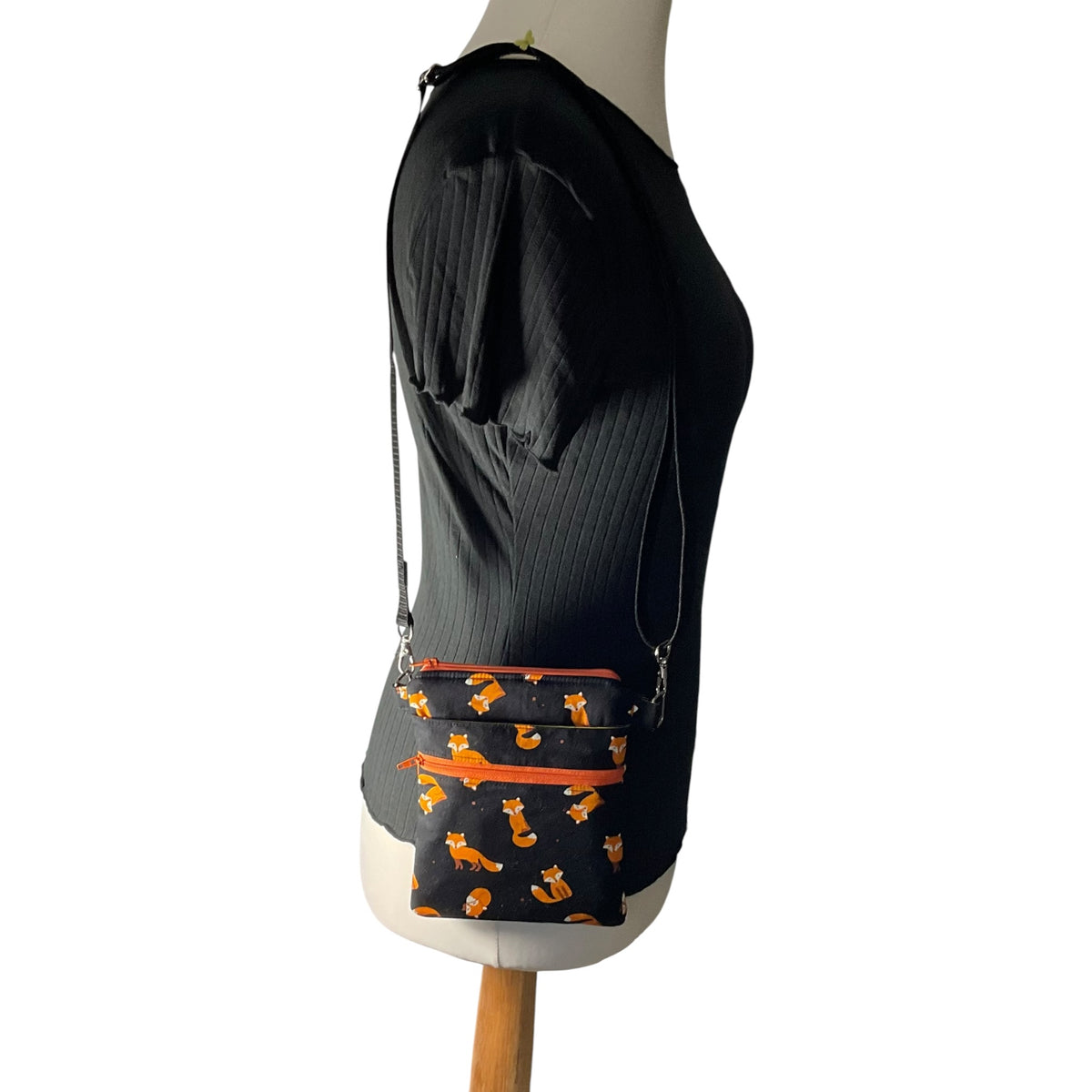 Fox print small shoulder phone bag