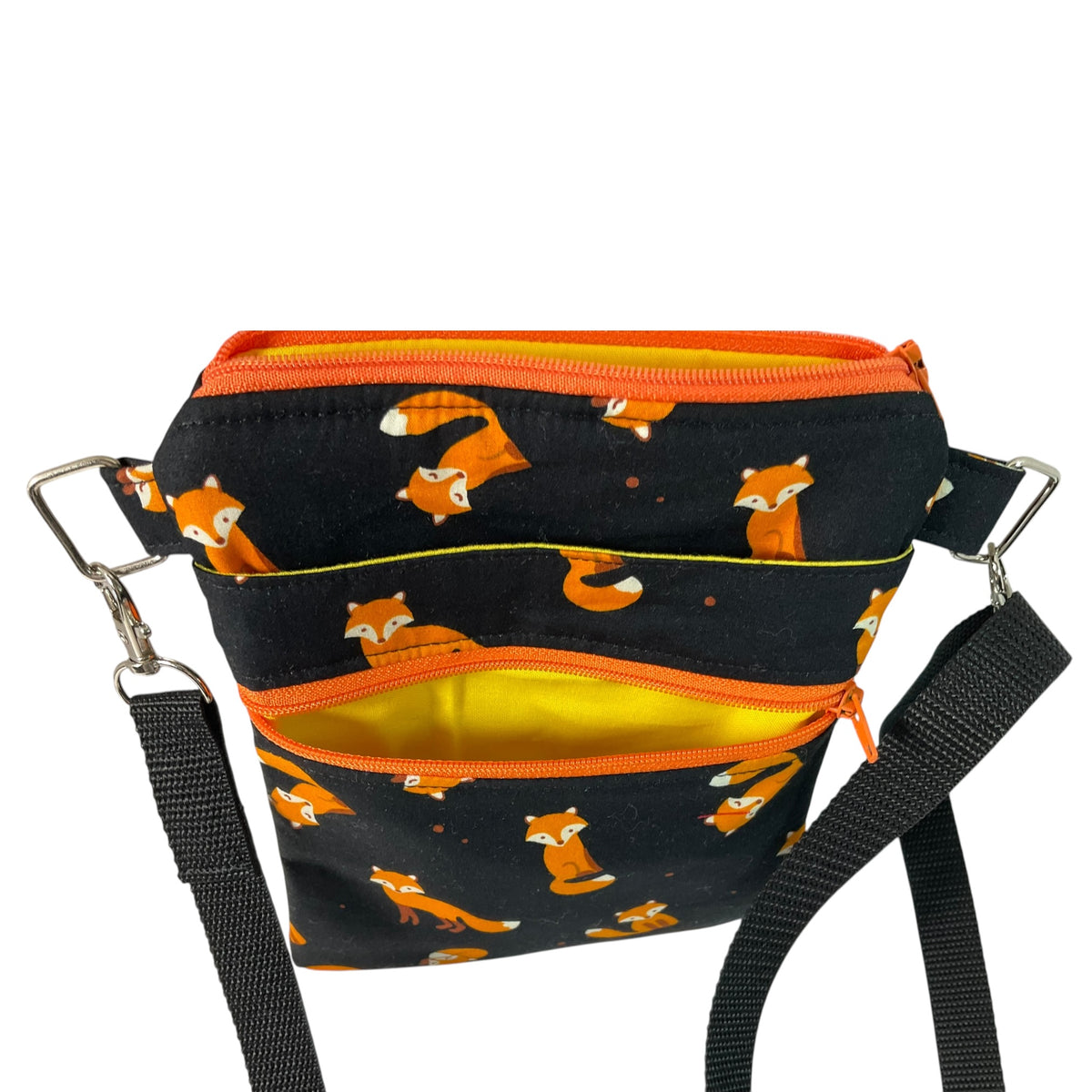Fox print small shoulder phone bag