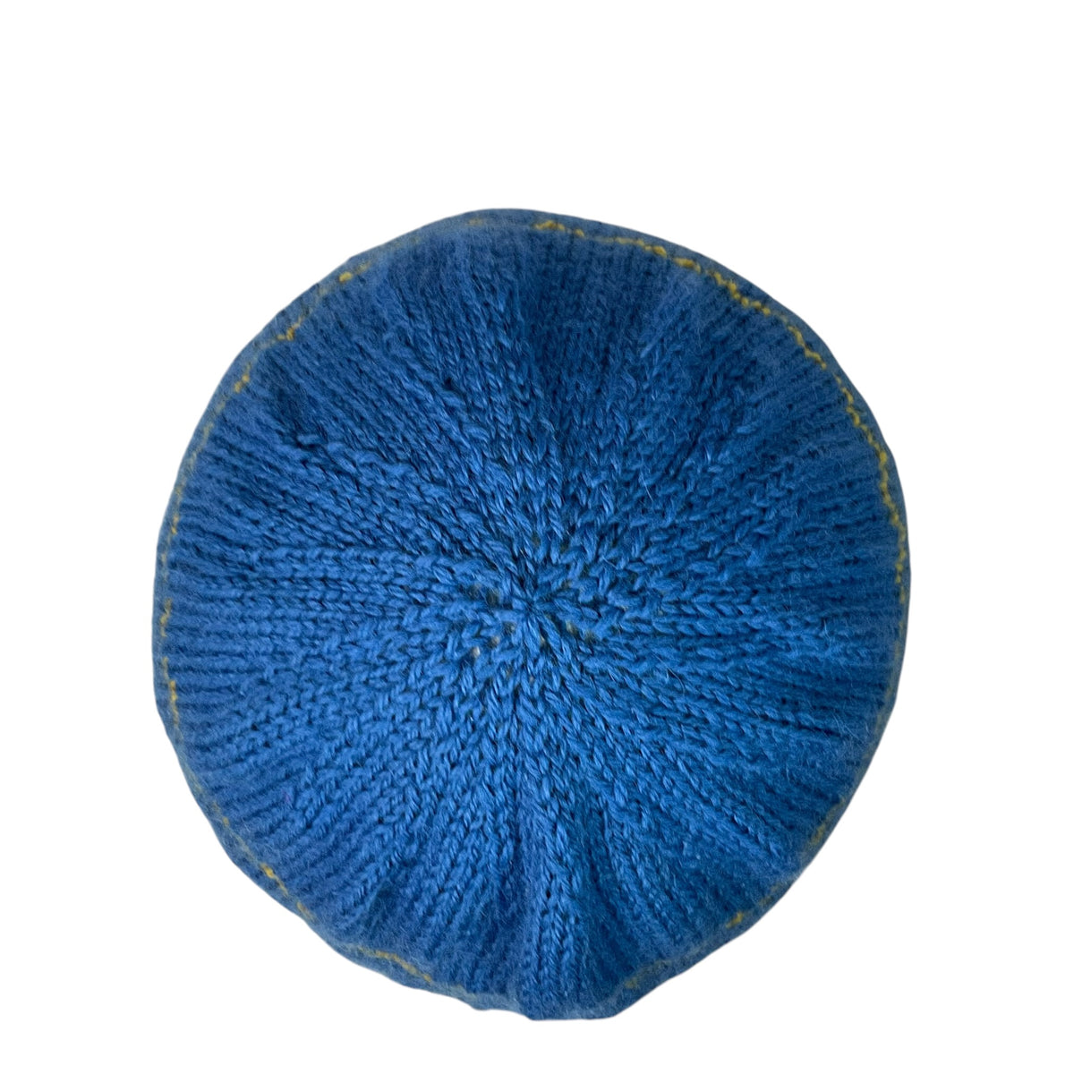 hand knit hat with sheep motif