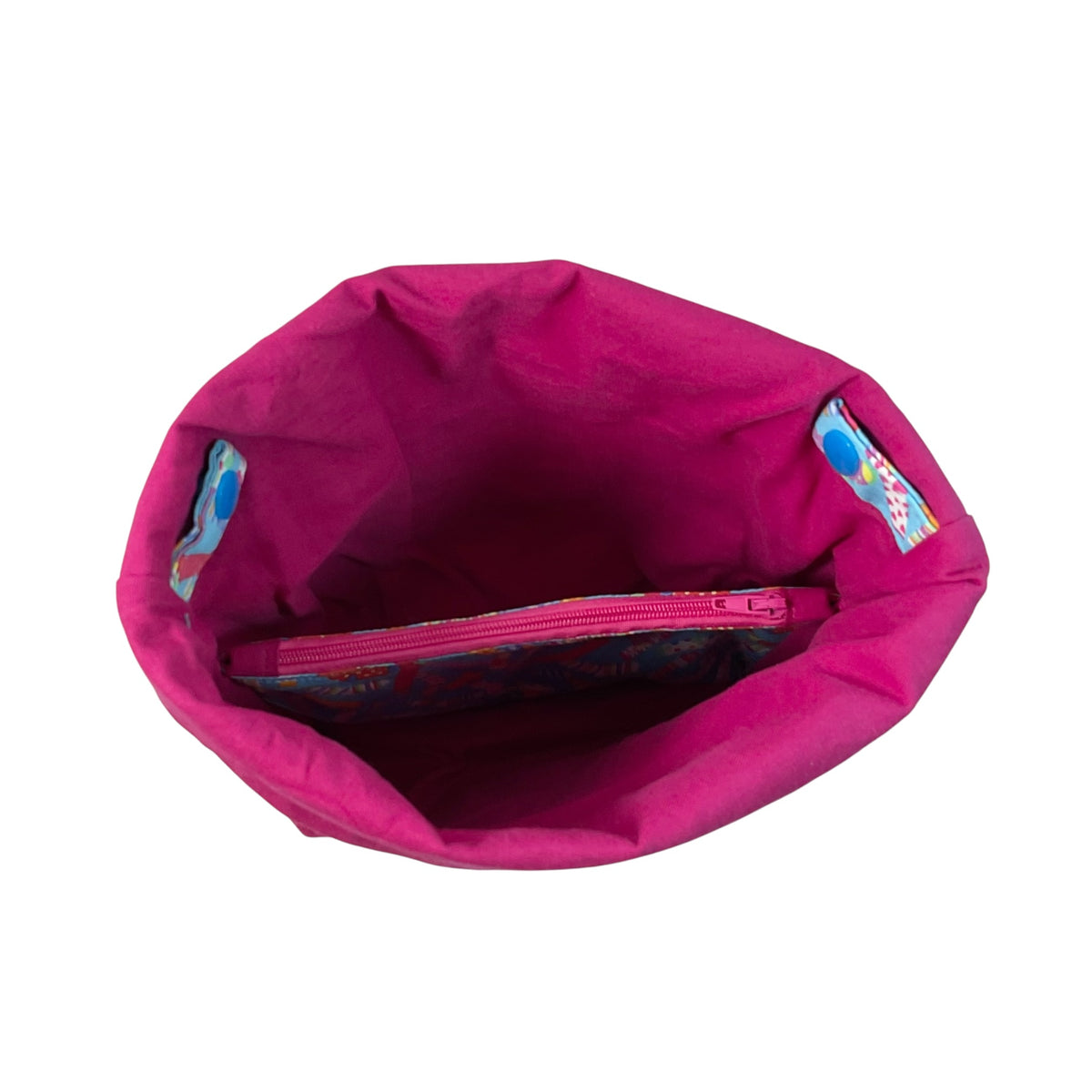 Two at a time drawstring knitting bag with socks  print