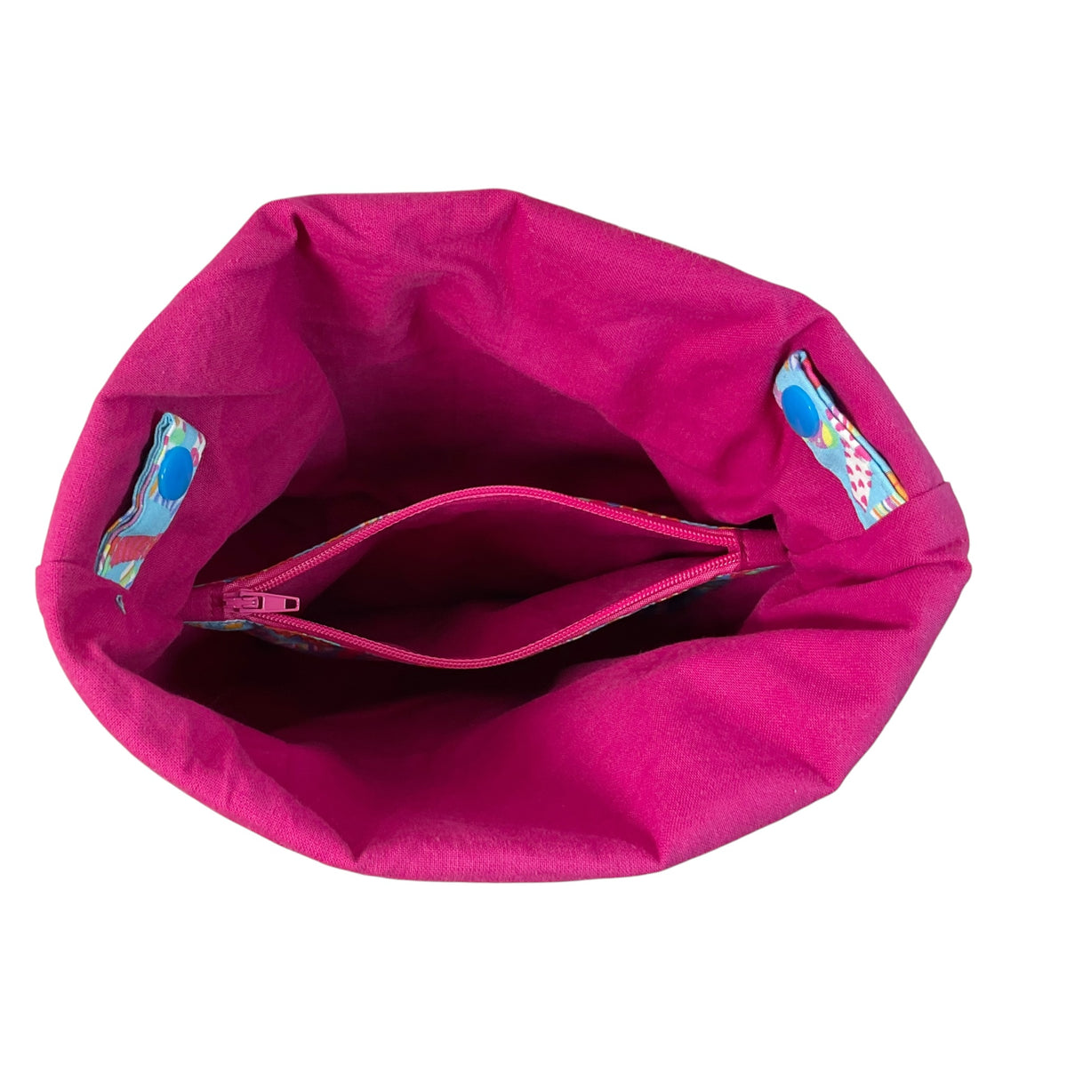 Two at a time drawstring knitting bag with socks  print