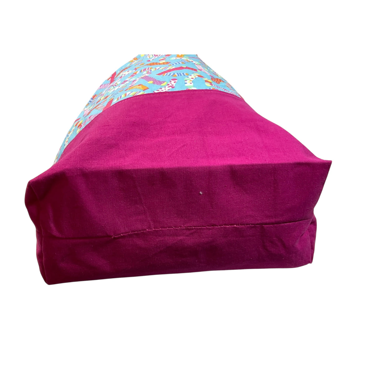 Two at a time drawstring knitting bag with socks  print